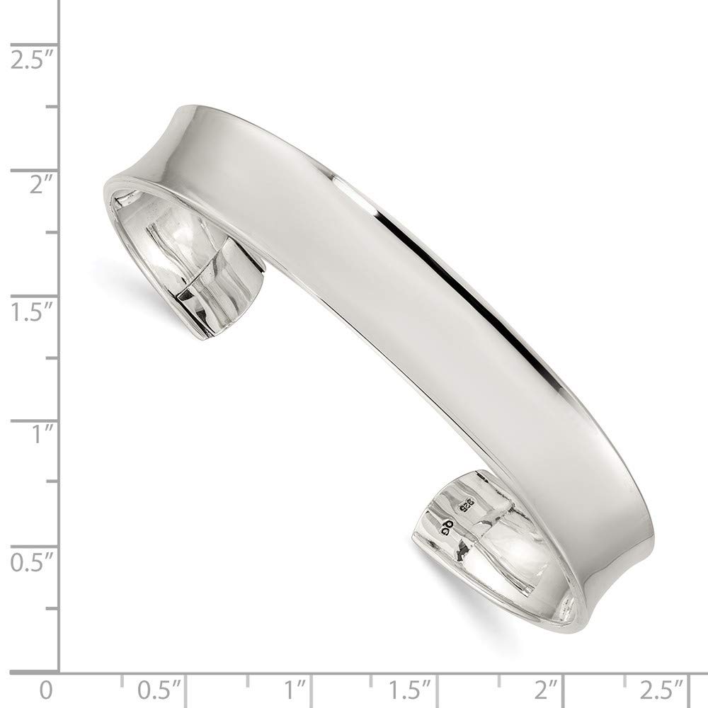 Roy Rose Jewelry Sterling Silver Concave Cuff Bangle Bracelet - 7.5