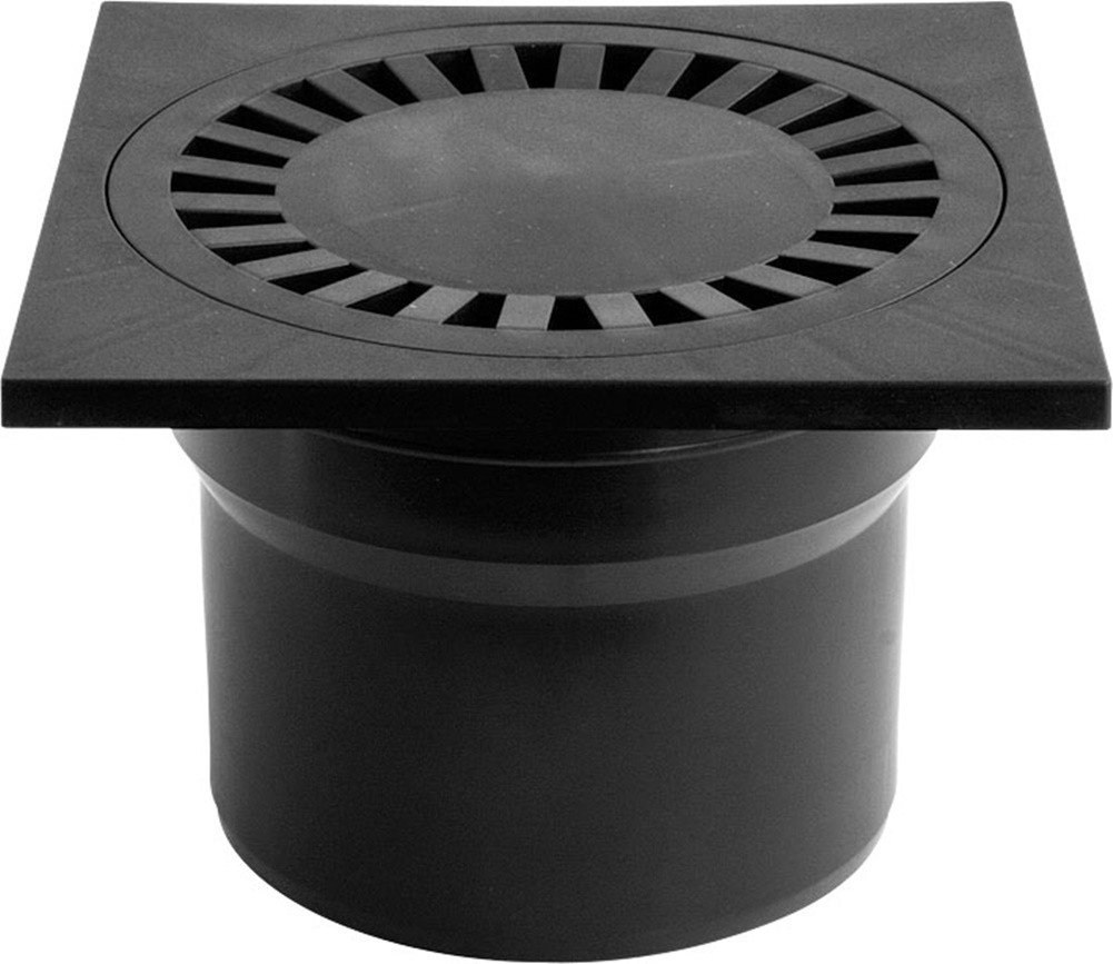 Chudej GmbH 150x150mm Plastic Shower Drain Floor Drain with DNS110 PC 323 Pc, Polypropylene - Ideal for Bathroom, Wet Room & Outdoor Showers