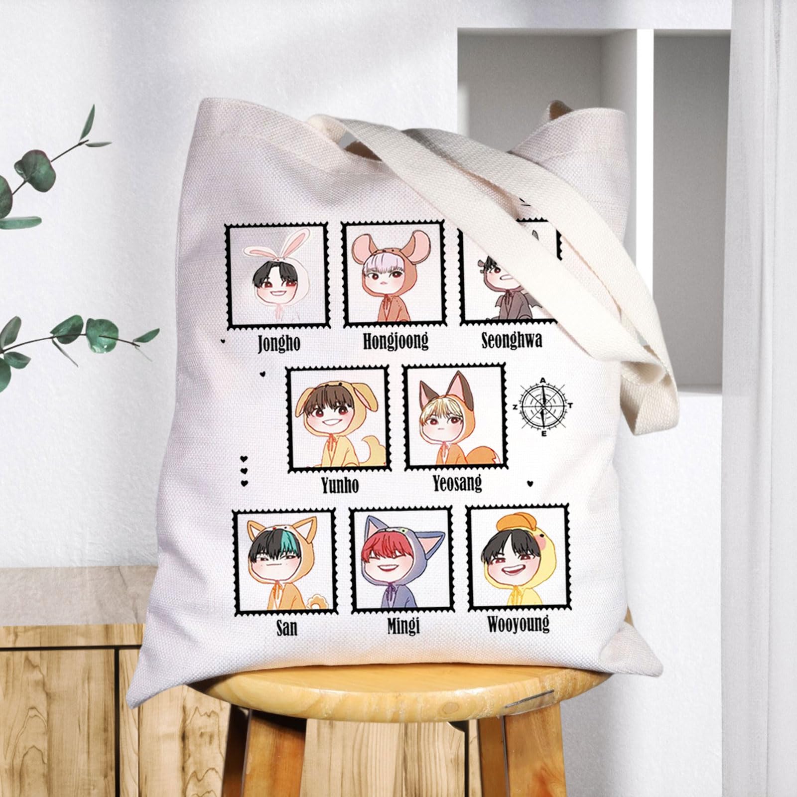 BWKTOP K-Pop Music Group Tote Bag - Cute Canvas Shoulder Bag for Fans | Official K-Pop Band Merchandise Gift | Perfect for Concerts, School & Shopping