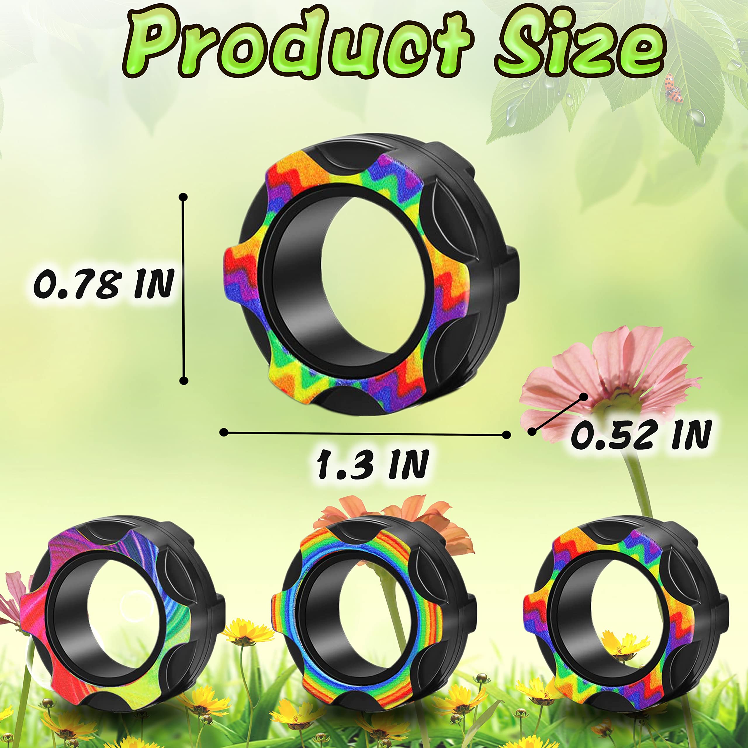 Magnetic Fidget Rings for Adults & Kids - Stress Relief Sensory Toys for ADHD, Anxiety - Fun Finger Spinner Magnet Toys for Boys Girls Teens Age 6-12 - Perfect Stocking Stuffers, Office Desk & Travel Relaxation Gifts
