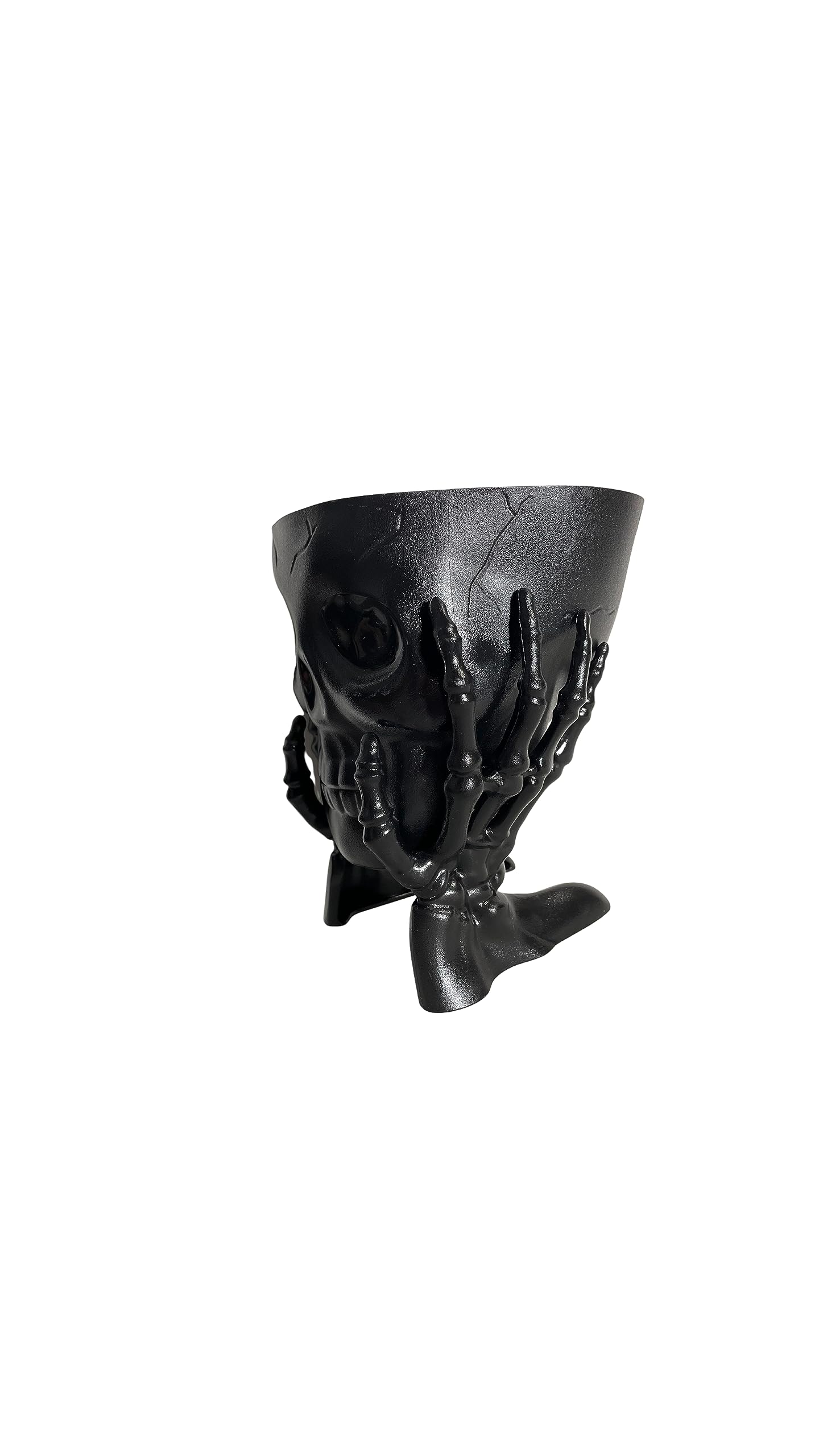 Spooky Halloween Skeleton Candy Bowl - Black Gothic Party Centerpiece for Trick or Treat, Haunted House Decor & All Hallows Eve Celebrations