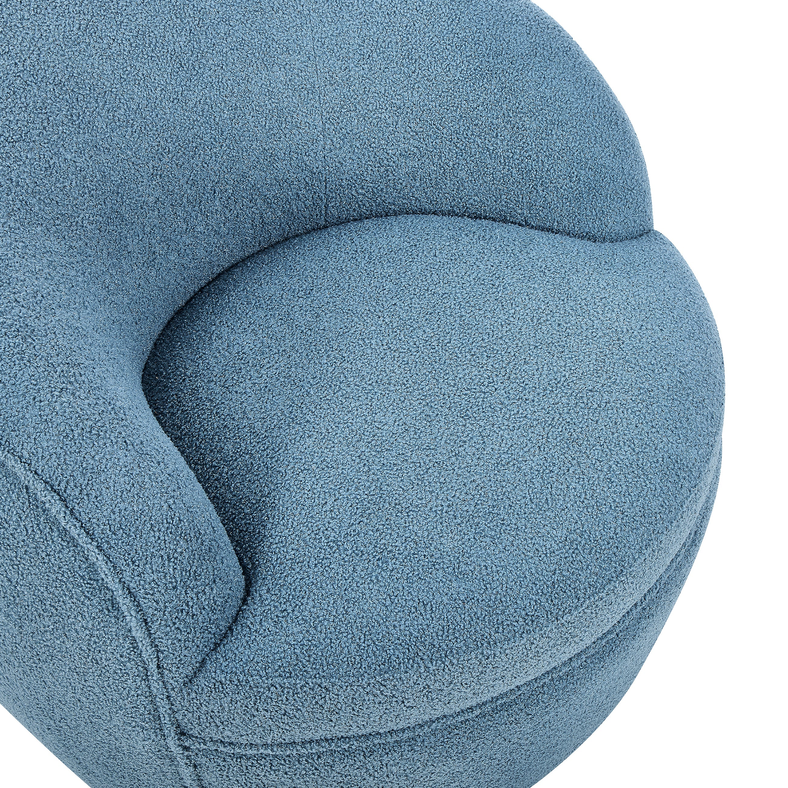 Roundhill Furniture Galleria 360 Swivel Faux Shearling Barrel Chair - Cozy Modern Accent Chair for Living Room, Bedroom & Office - Perfect for Reading, Relaxing & Home Decor
