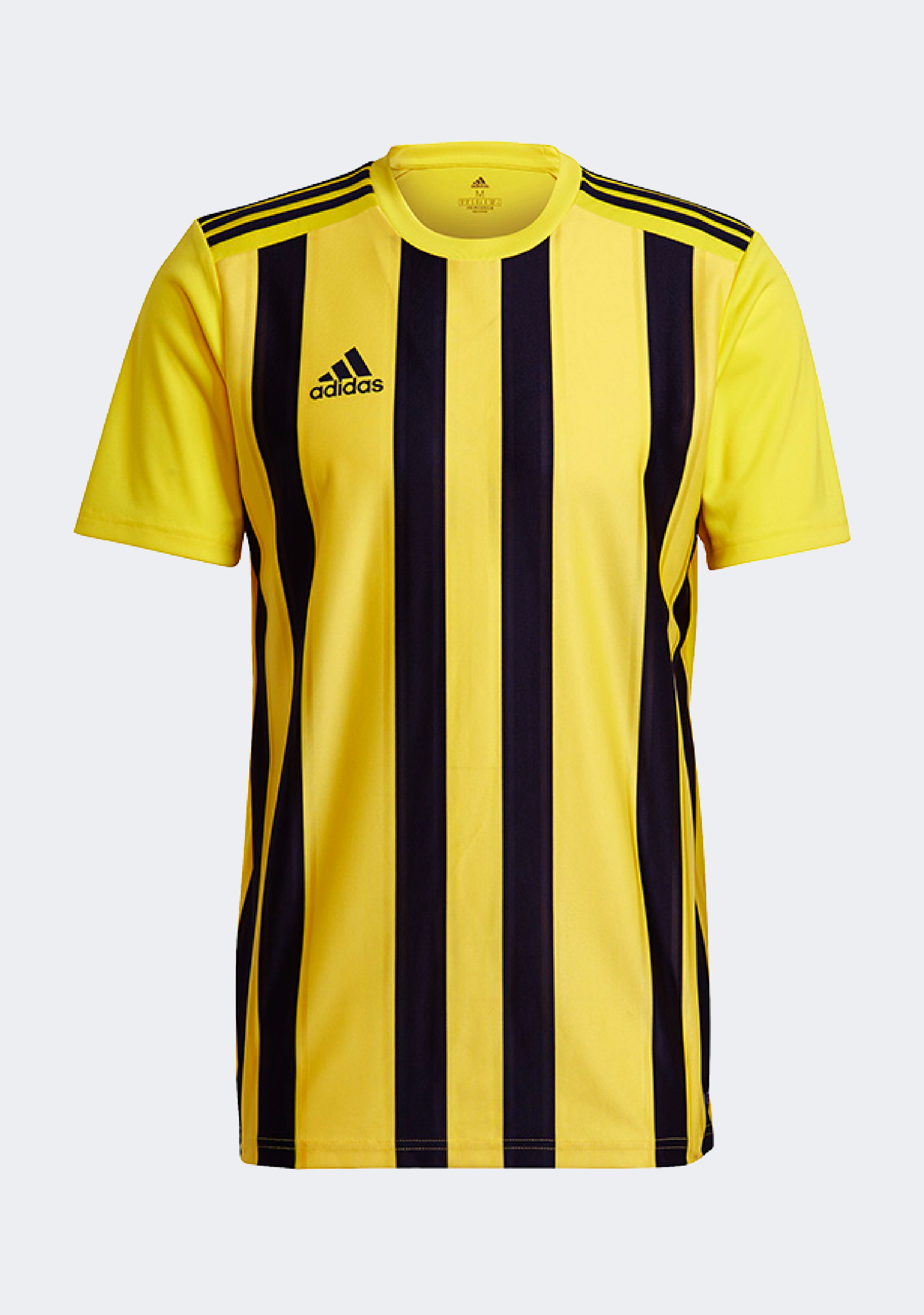 Adidas Men's Striped 21 Soccer Jersey - Yellow/Black - Breathable Performance Shirt for Training & Match Play