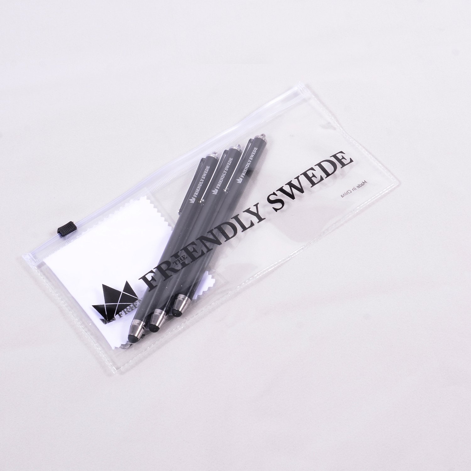 Friendly Swede Stylus Pen 3-Pack - Thin-Tip for Touchscreen Devices | Office & Drawing Use