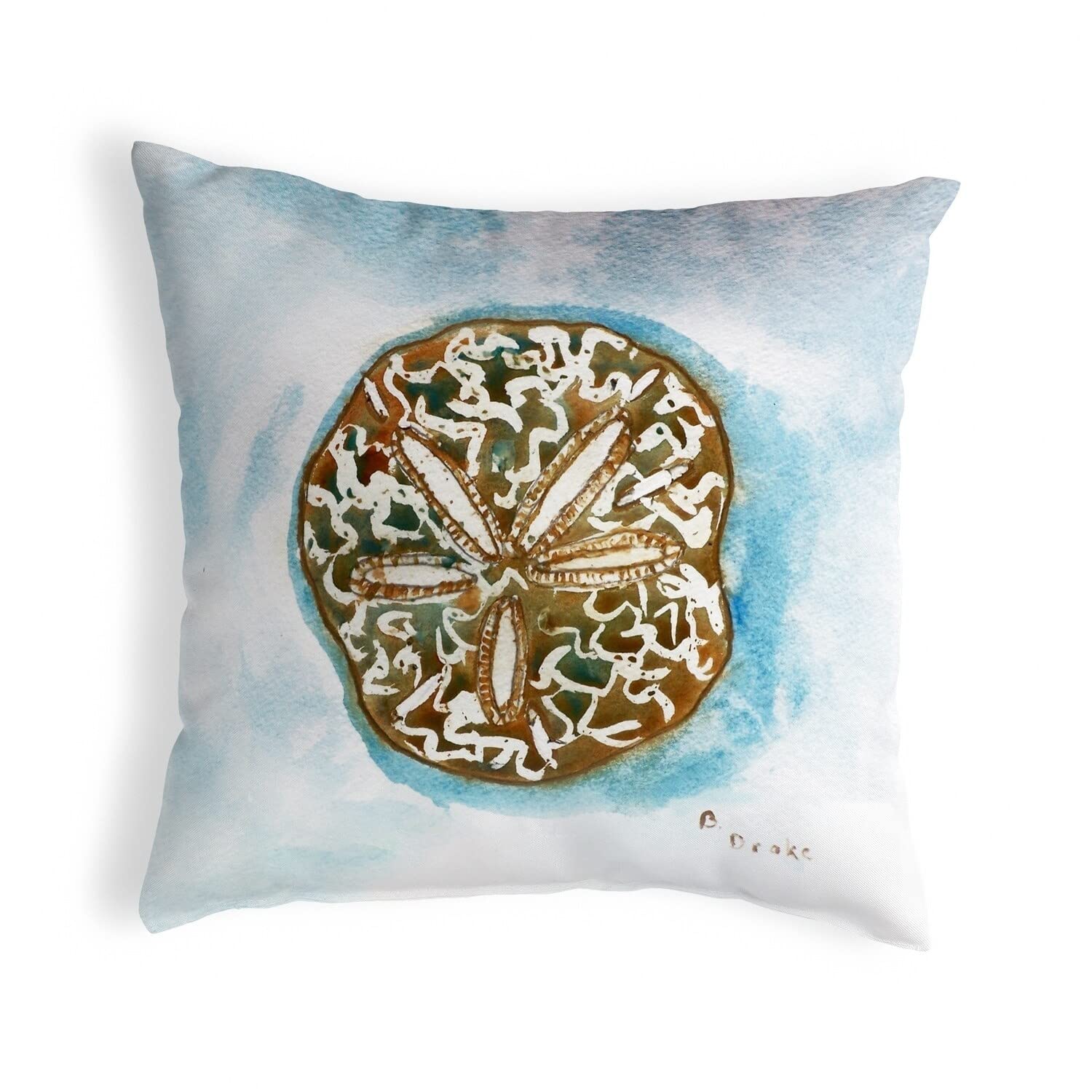 Betsy Drake KS605 Decorative Throw Pillow 12x12 Inches - Soft Multi-Color Square Cushion for Sofa, Bed, Living Room & Home Decor