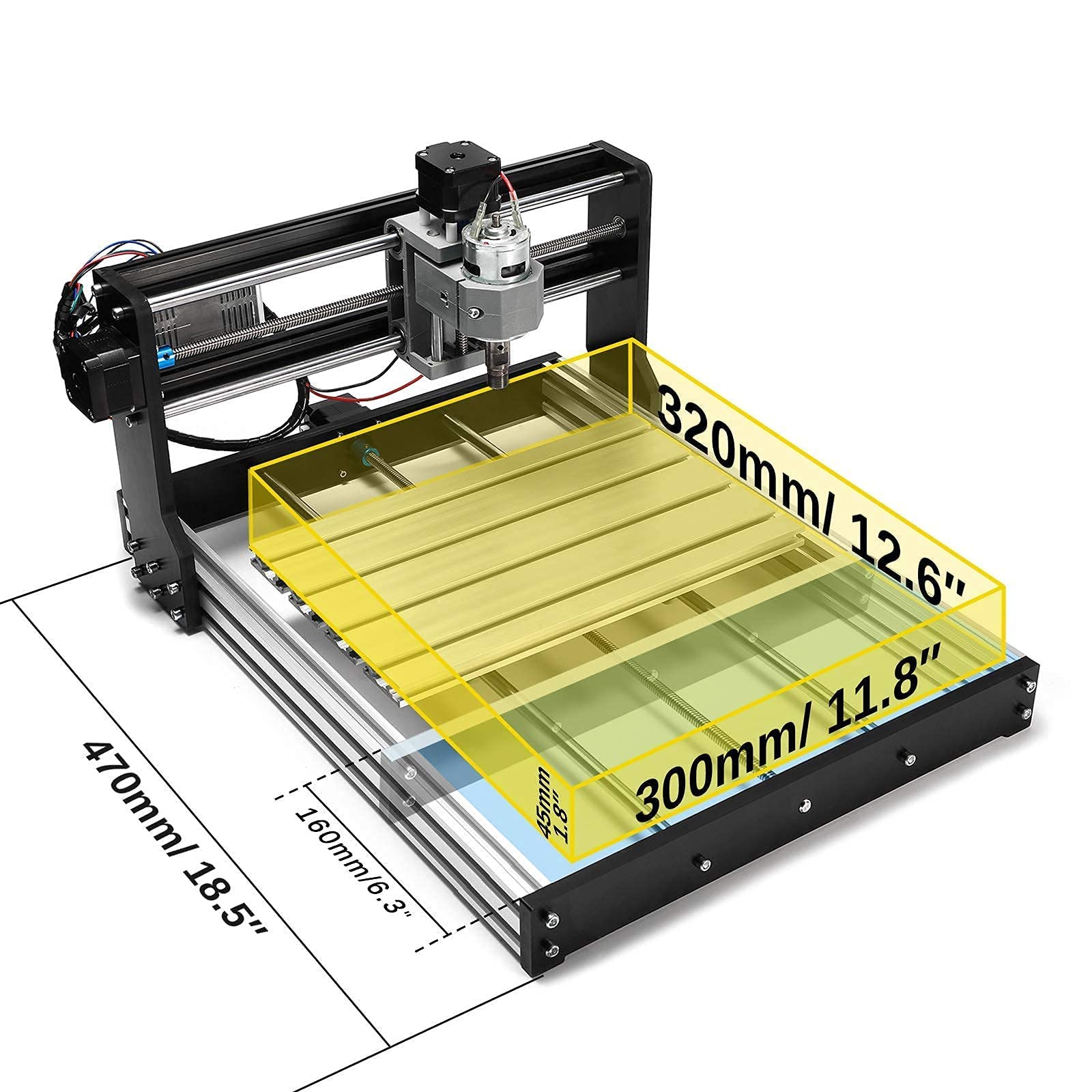 3018 Y-Axis Extension Kit with 40PCS CNC Router Bits & Storage Tray - Compatible with Most 3018 CNC Machines - Perfect for Woodworking, Engraving, and DIY Projects