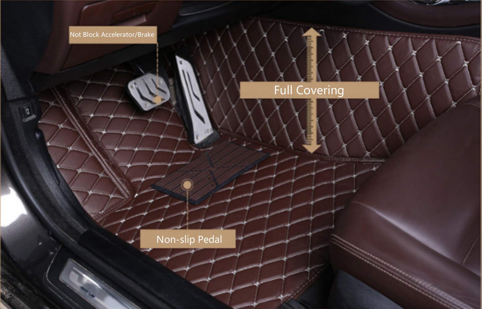 Custom Fit Car Floor Mats for Maserati Quattroporte 2013-2017 - Premium All-Weather Floor Liners with Anti-Slip Design | Perfect for Daily Commute, Road Trips & Car Protection