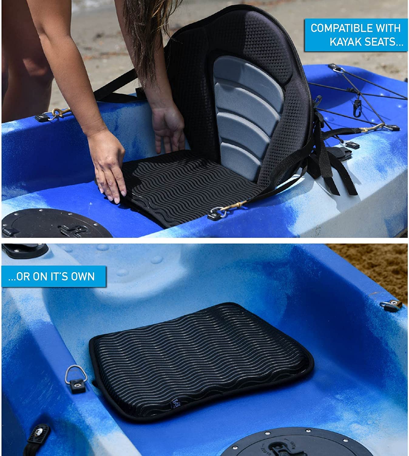 **Anti-Slip Kayak Seat Cushion (2 Pack) – Waterproof & Comfortable Kayak Accessories for Fishing, Ocean, Pedal Kayaks, Canoes & Boats – Ideal for Outdoor Adventures & Water Sports**