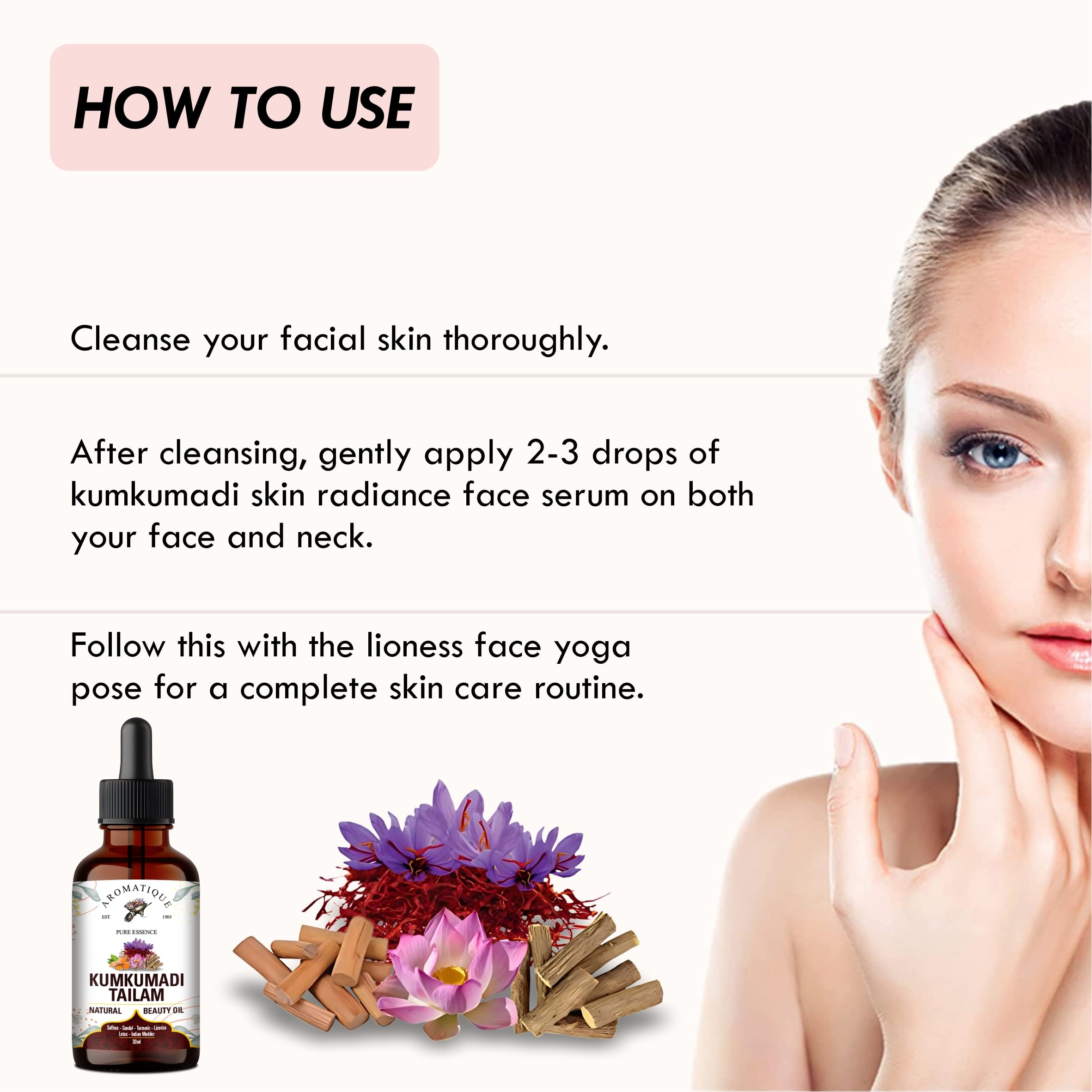 Kumkumadi Face Oil 30ml - Ayurvedic Treatment for Scars, Blemishes, Wrinkles, Fine Lines & Acne | Skin Brightening & Glowing Complexion | Perfect for Nighttime Skincare & Daily Radiance Boost
