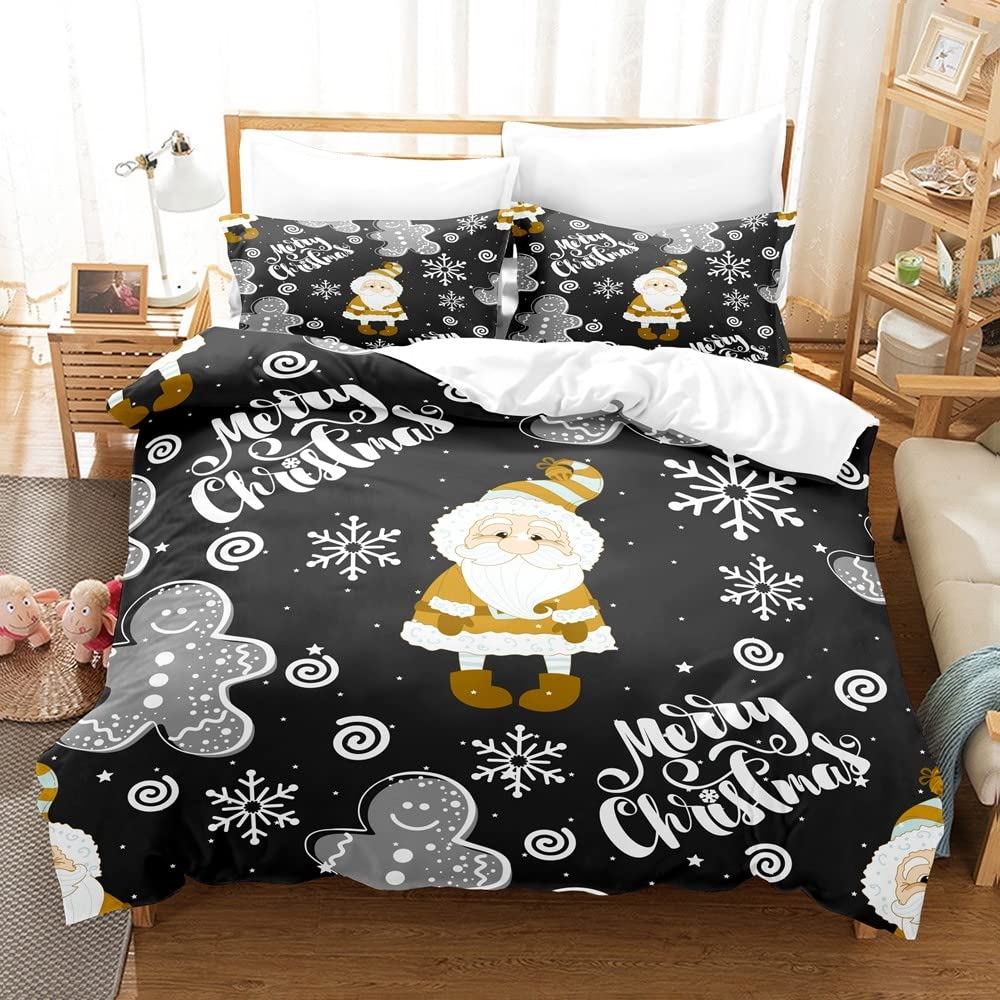 **Santa Claus Snowflake Christmas Duvet Cover Queen Size - Holiday Bedding Set for Kids & Girls, Twin (172x218cm) - Perfect for Festive Bedroom Decor, Winter Comfort & New Year's Gift**