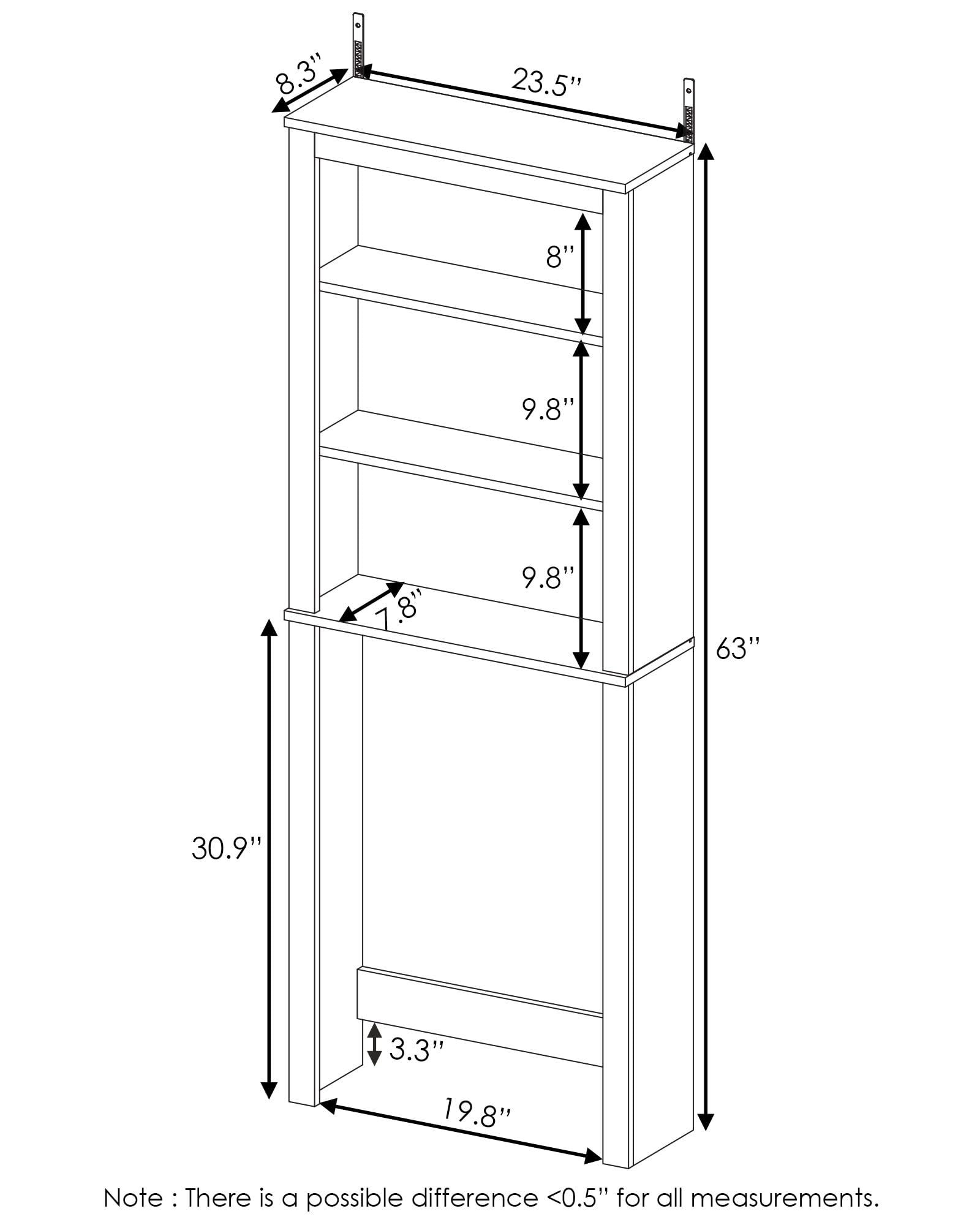 Furinno Indo Open Bathroom Storage Cabinet - White | Modern Bathroom Organizer for Towels, Toiletries & Essentials | Perfect for Small Spaces, Apartments & Vanities