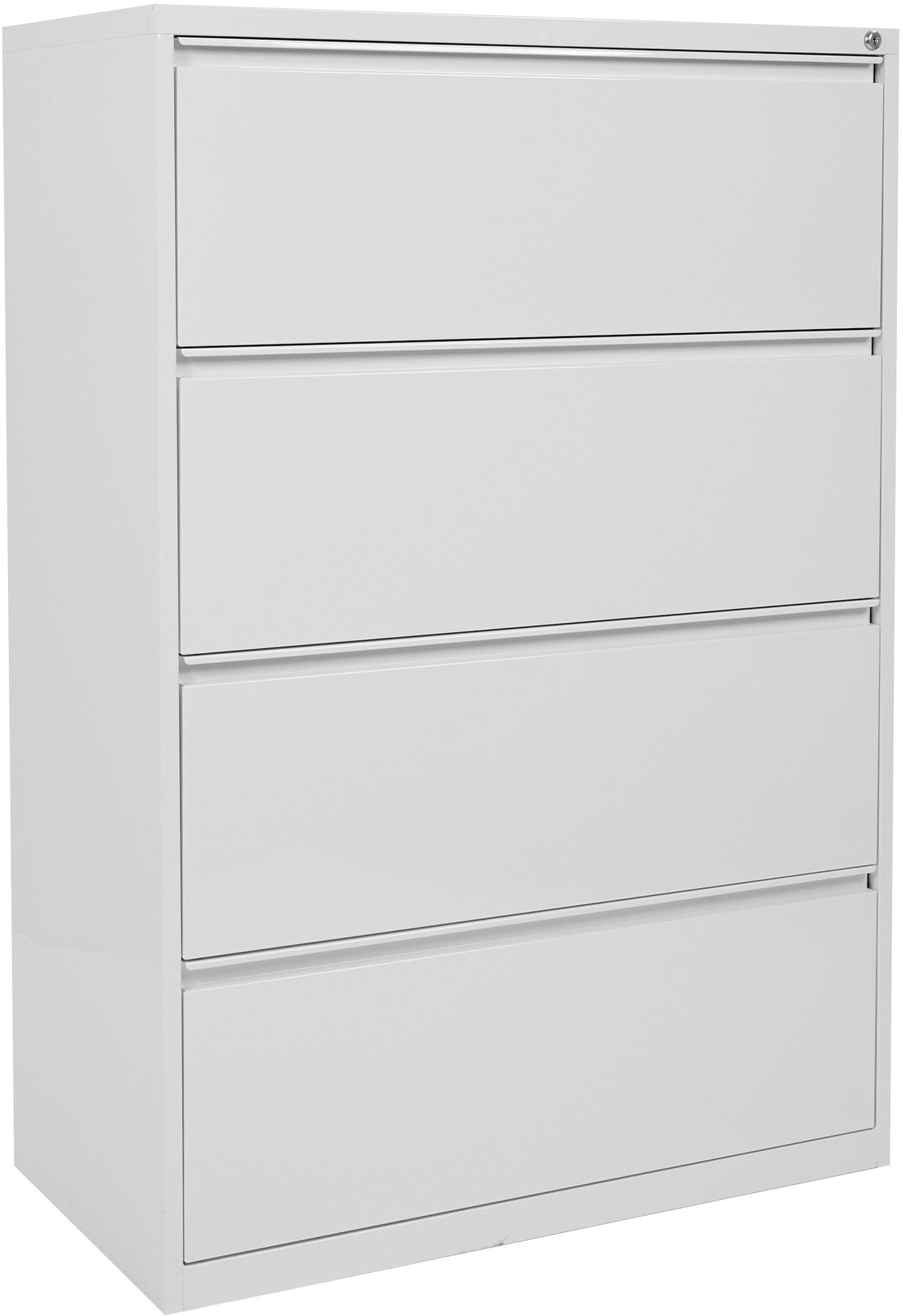 Office Star 4-Drawer Lateral File Cabinet with Removable Core Lock & Adjustable Glides - Secure Document Storage for Home Office or Business Use [LF4]