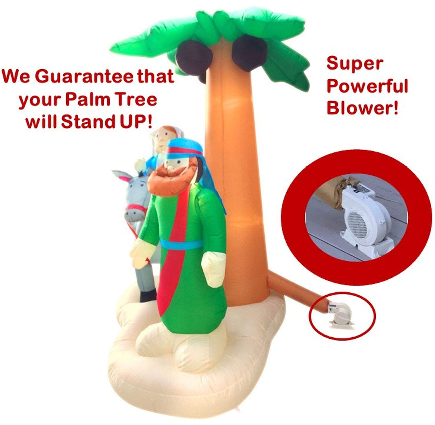 Outdoor Christmas Inflatables - LED Lighted Nativity Scene with Blower, 7x5.5x4 ft Holiday Yard Decor for Home, Church & Neighborhood Displays | Perfect for Christmas Eve, Front Lawn Decorations & Seasonal Celebrations