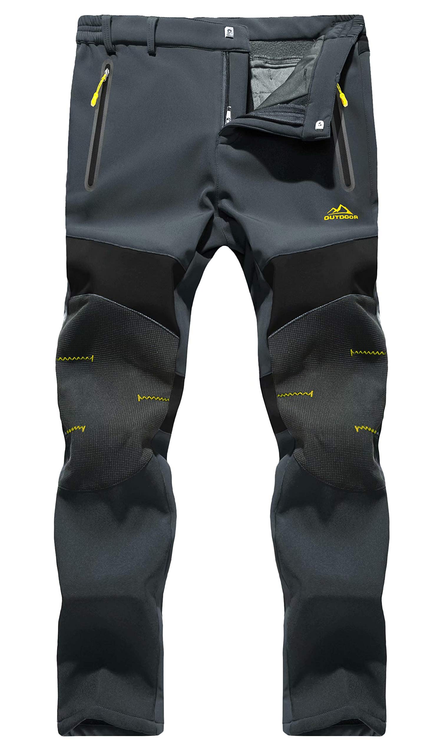 MAGCOMSEN Men's Waterproof Ski Snow Pants - Winter Hiking Softshell Pants with Zipper Pockets for Outdoor Sports & Cold Weather Activities | Perfect for Skiing, Snowboarding & Winter Adventures