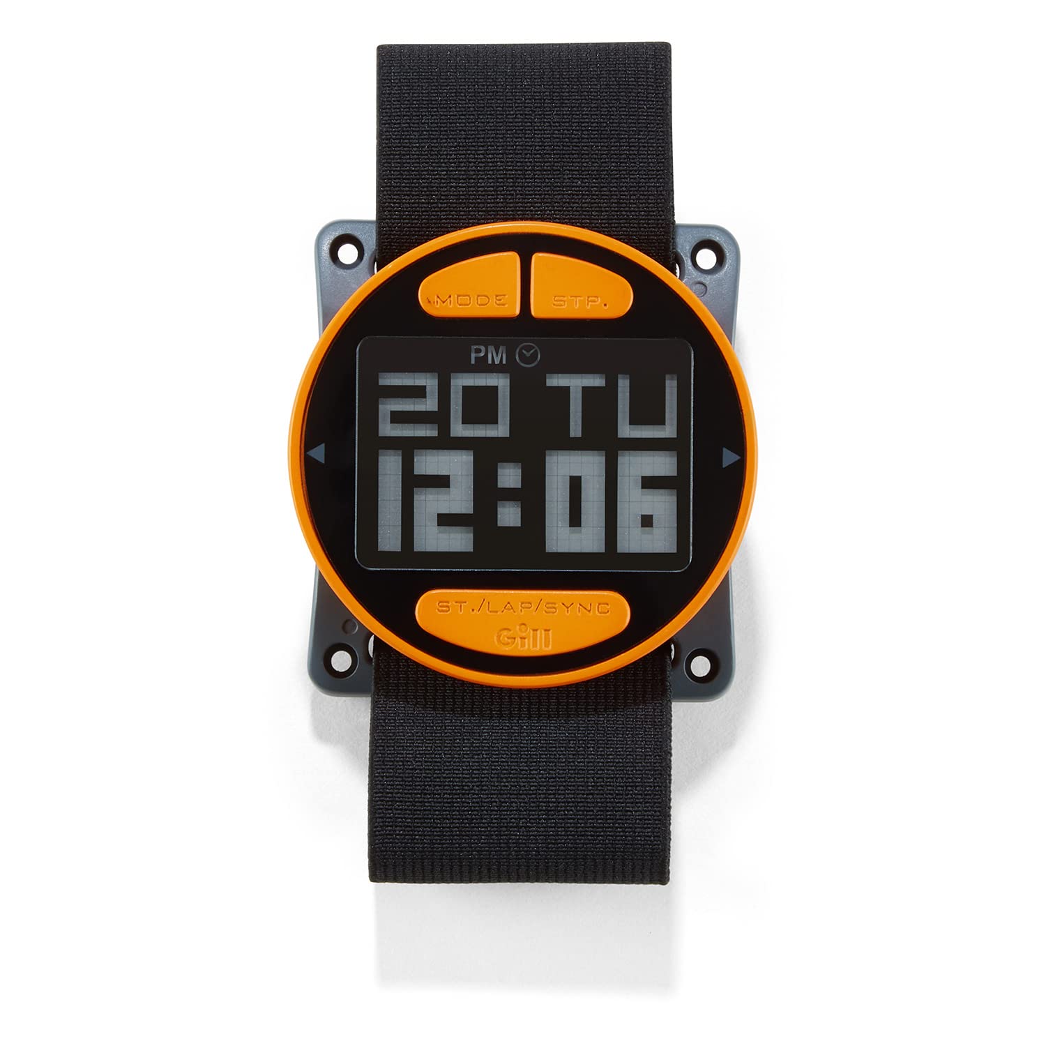 Gill Stealth Race Timer - Waterproof Sailing Watch with Compass - Black/Orange - Perfect for Competitive Sailing & Marine Navigation