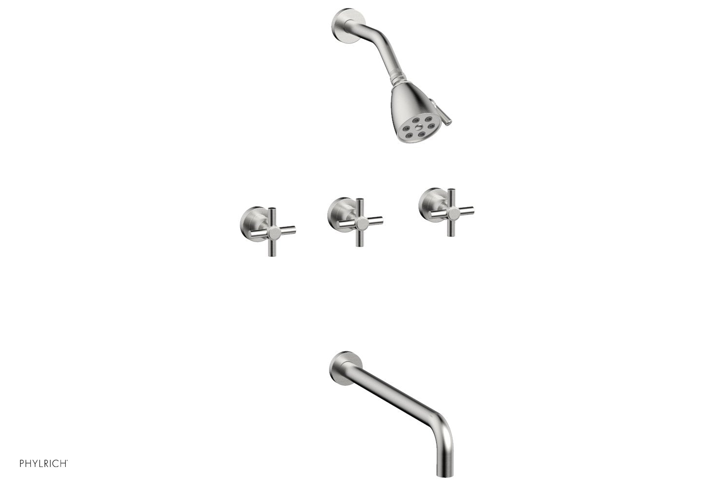 BASIC Three Handle Tub and Shower Faucet Set with 14