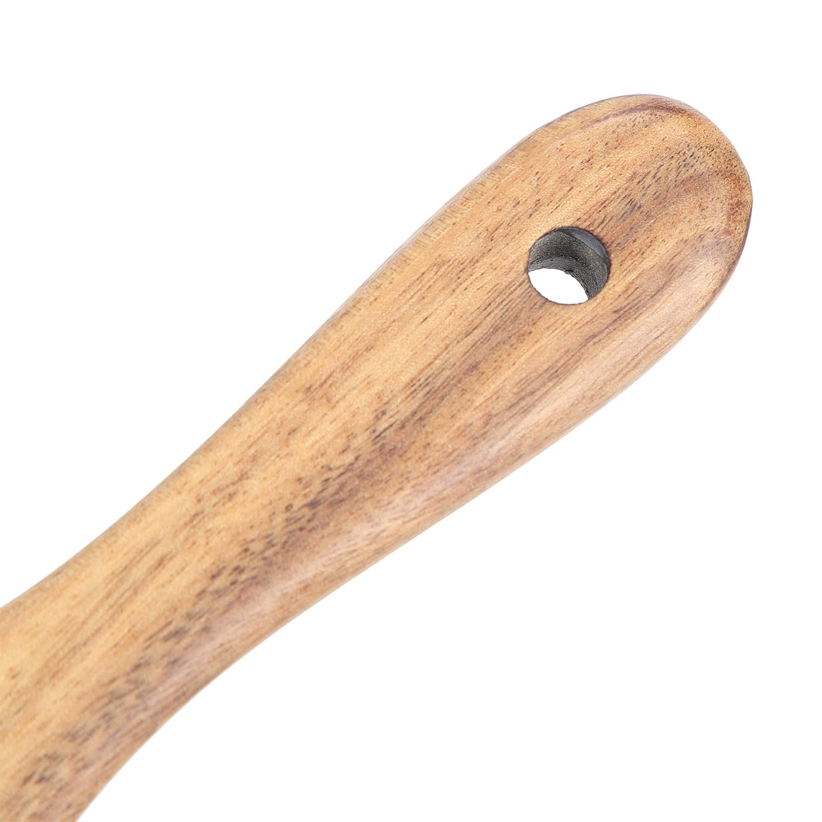 Premium Teak Wooden Spatula for Cooking - 26.5x3.5cm Natural Kitchen Utensil - Durable & Lightweight (2.36-3.60oz) - Perfect for Flipping Pancakes, Stirring Sauces & Non-Stick Cookware - Ideal for Home Kitchen, BBQ & Outdoor Cooking (Blue Handle)