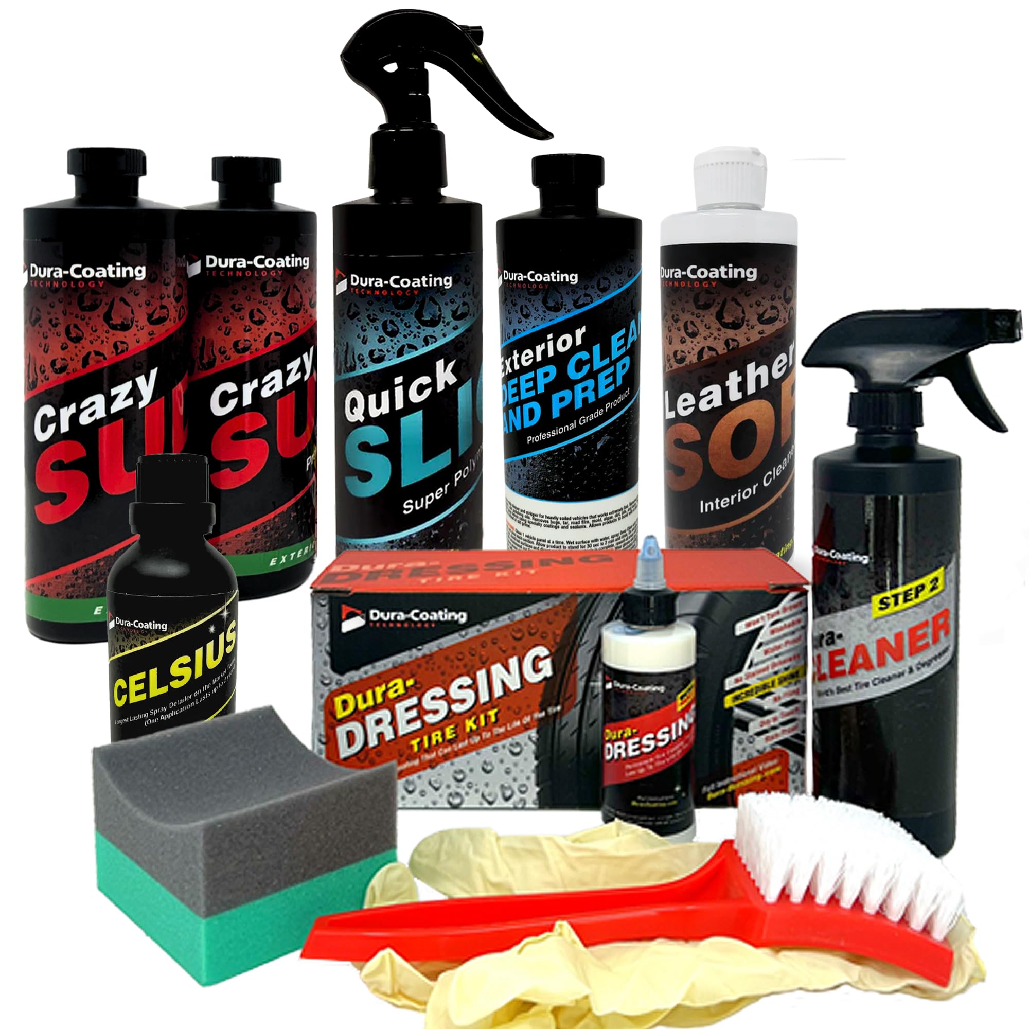 DURA-COATING TECHNOLOGY Ultimate Car Detailing Kit - Premium Car Wash & Tire Care Bundle with Dura-Dressing for Complete Vehicle Protection | Perfect for Car Enthusiasts & Professional Detailing