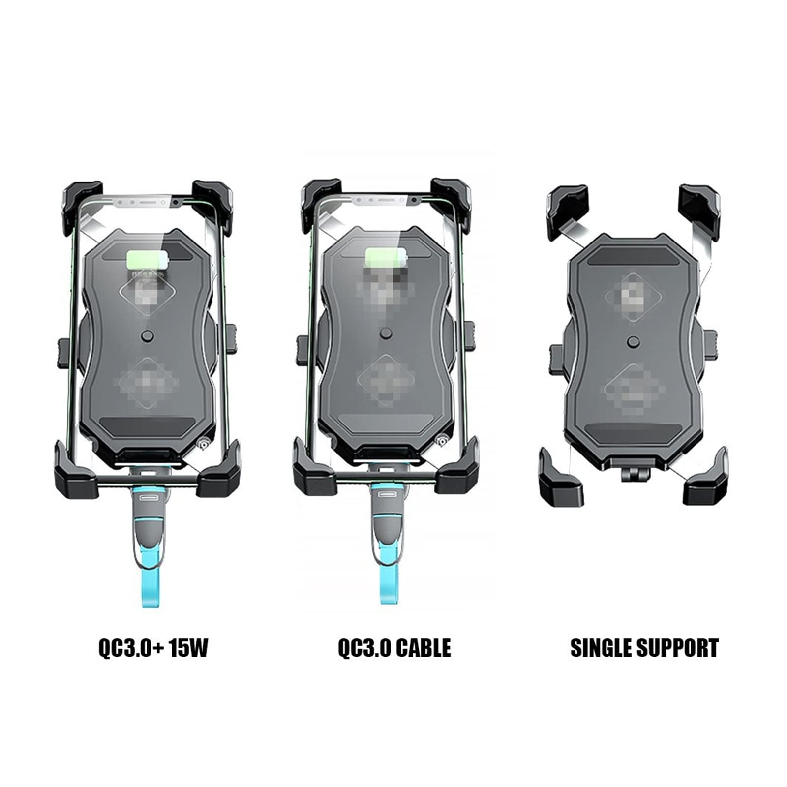 BEIYAO Universal Motorcycle Phone Mount Holder - Adjustable Bike Phone Stand for iPhone Samsung - Waterproof & Shockproof Bicycle Cell Phone Bracket (Black) - Perfect for Commuting, Off-Roading & Delivery Riders