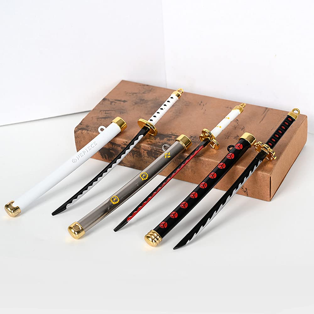 JCvCX 6-in-1 Anime Cosplay Sword Pendant Set - Shusui Mini Katana Keychain Collection with Gift Box | Perfect for Cosplay, Anime Fans & Unique Gifts