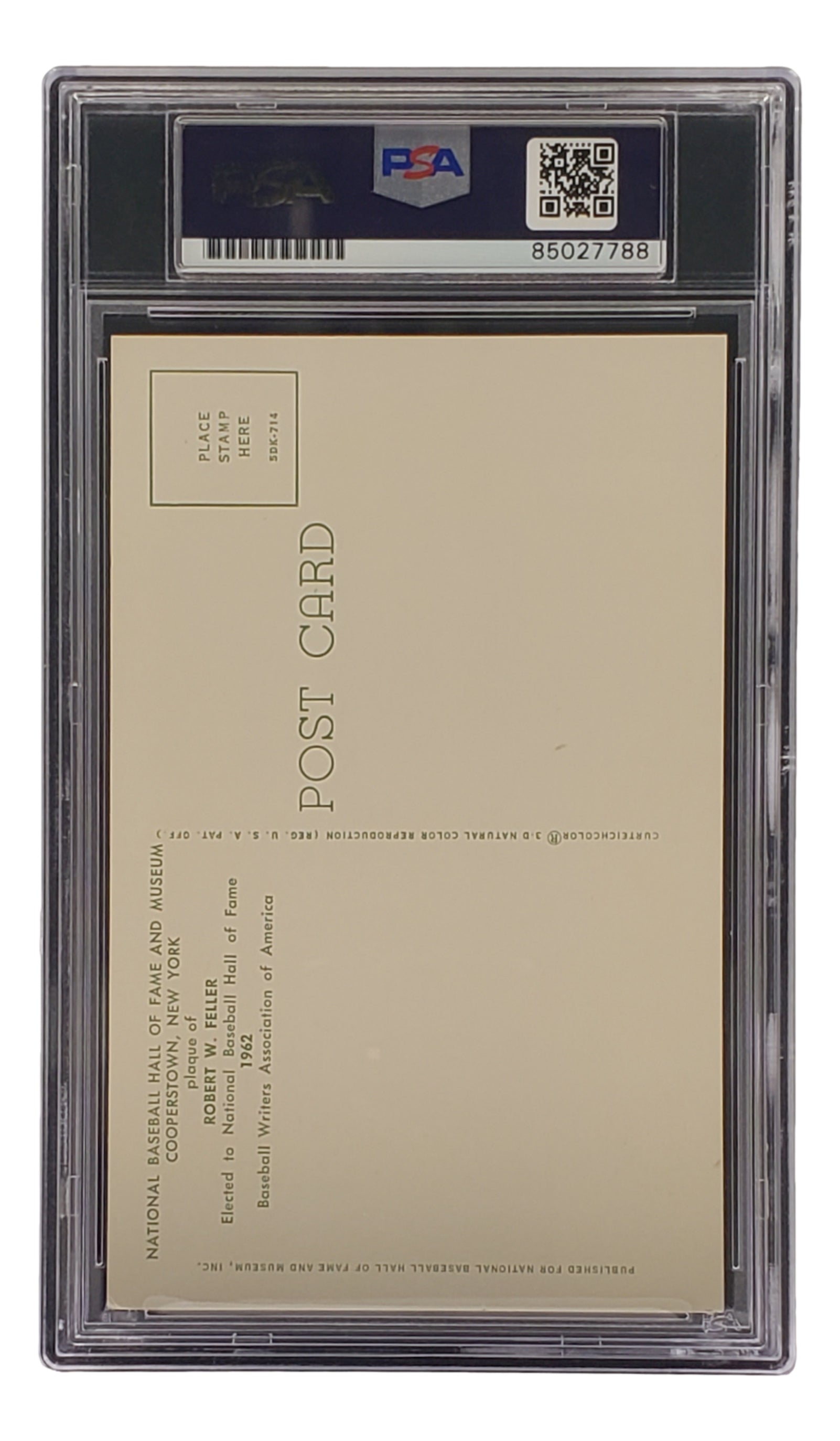 Authentic Bob Feller Signed 4x6 Cleveland Hall of Fame Plaque Card with PSA/DNA Certification 85027788 - Perfect for Baseball Memorabilia Collectors & Sports Fans