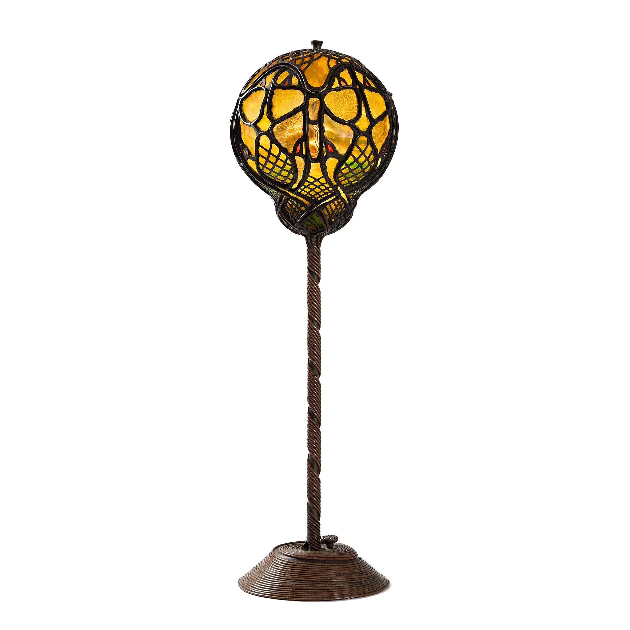 Tiffany Studios New York Scarab Table Lamp - Handcrafted Stained Glass Lamp for Home & Office Decor - Perfect for Living Room, Bedroom, or Study Lighting