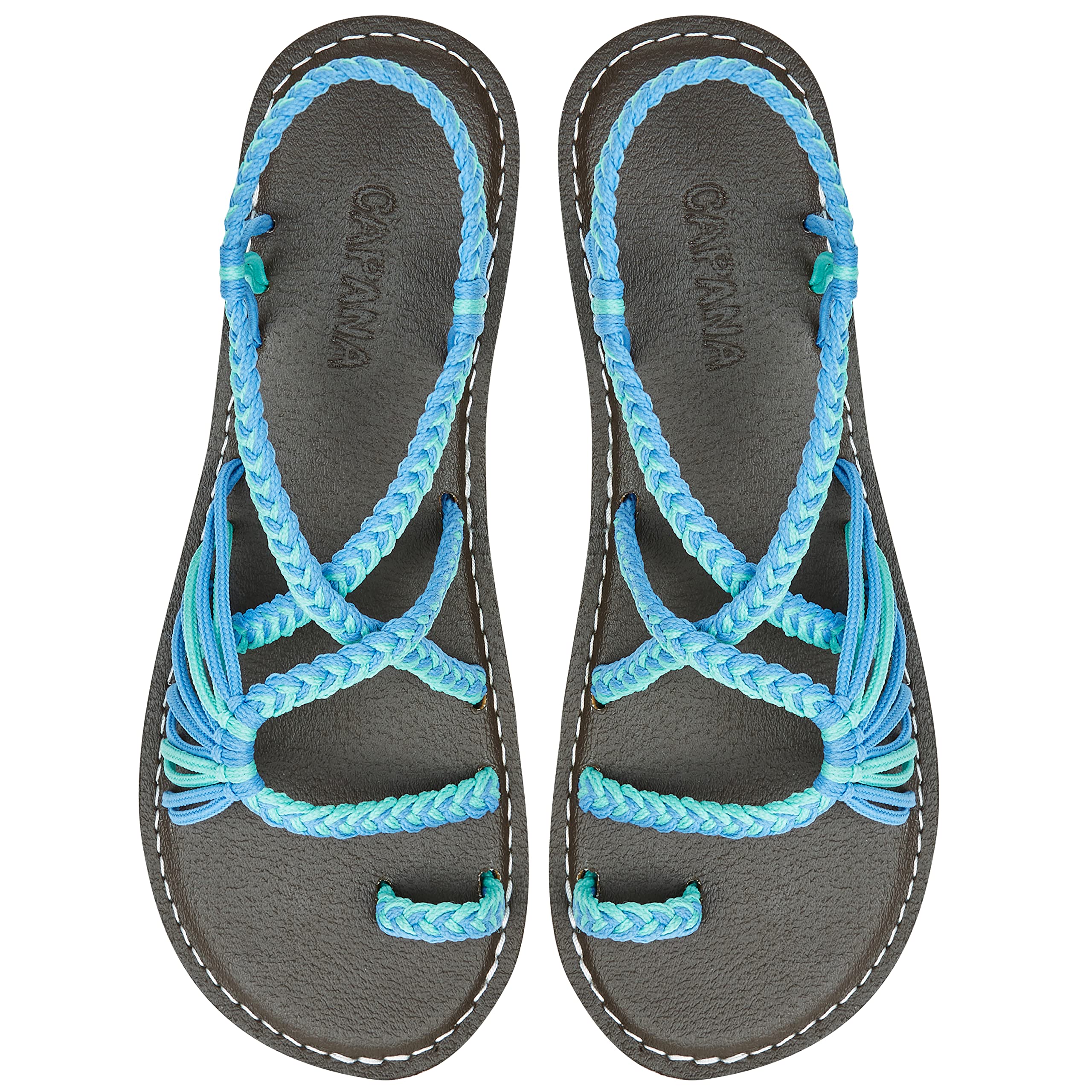 Handwoven Women's Flat Sandals - Strappy Boho Sandals for Walking, Beach & Water Activities | Comfortable Braided Rope Sandals for Casual Outings & Summer Vacations