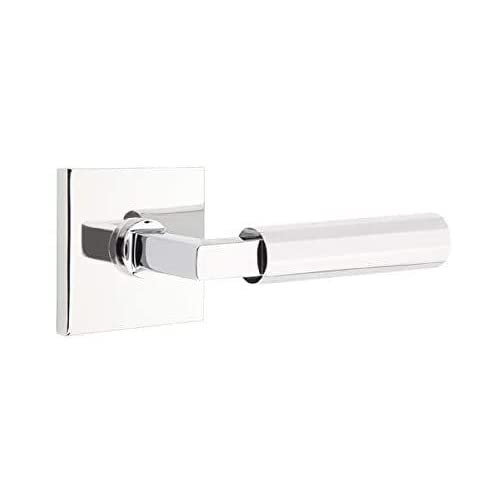 Emtek Select Passage Door Hardware - Square Rosette, L-Square Stem, Faceted Lever (Left Hand, Oil Rubbed Bronze) for Interior Doors & Home Renovation Projects