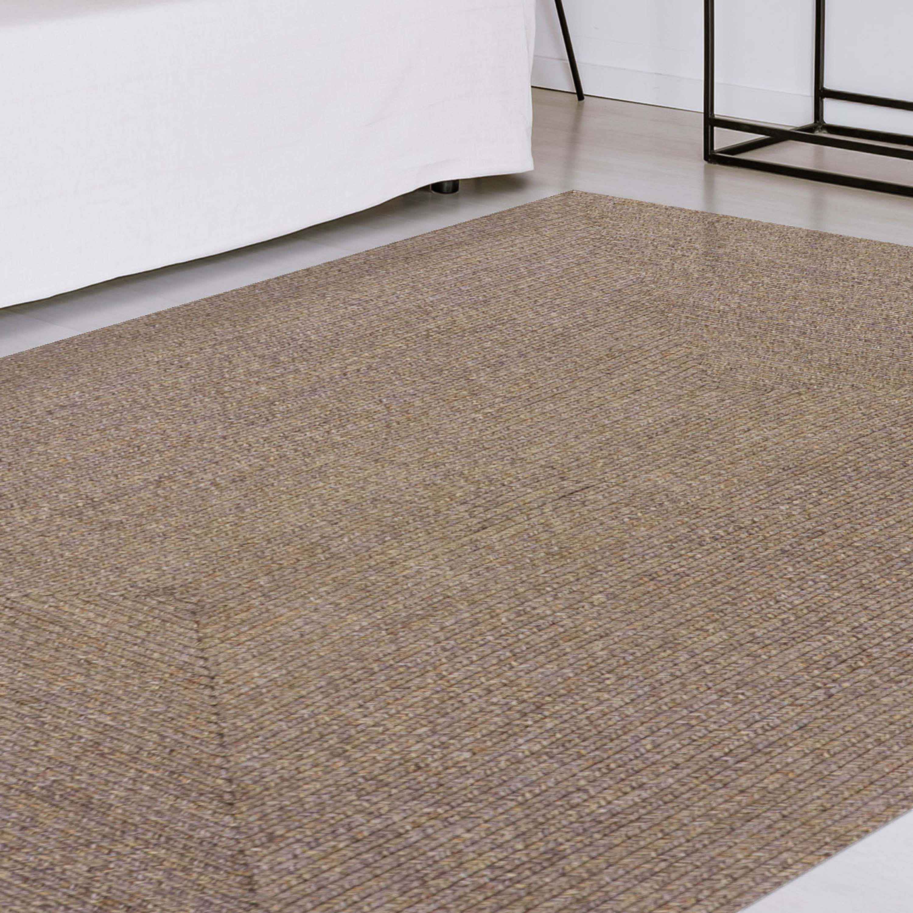 Bohemian Rectangle Braided Area Rug - Non-Slip Indoor Outdoor Rug for Living Room, Bedroom, Patio - Soft Woven Jute Natural Fiber Floor Mat for Home Decor