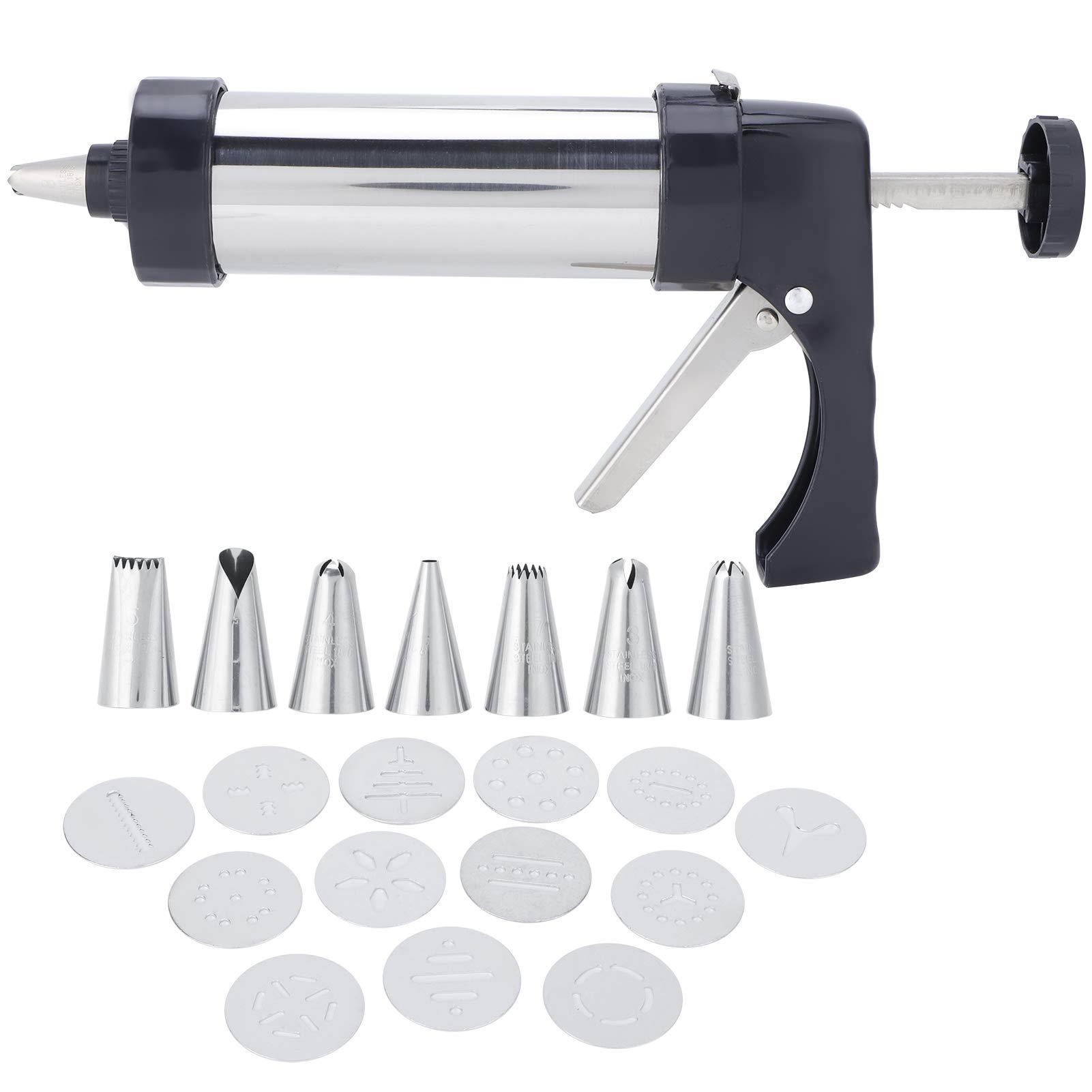 Uxsiya Stainless Steel Biscuit Maker - Cake Pastry Nozzle Bakeware Set for Baking, Decorating - Perfect for Dessert Shops, Bakeries & Home Baking Enthusiasts