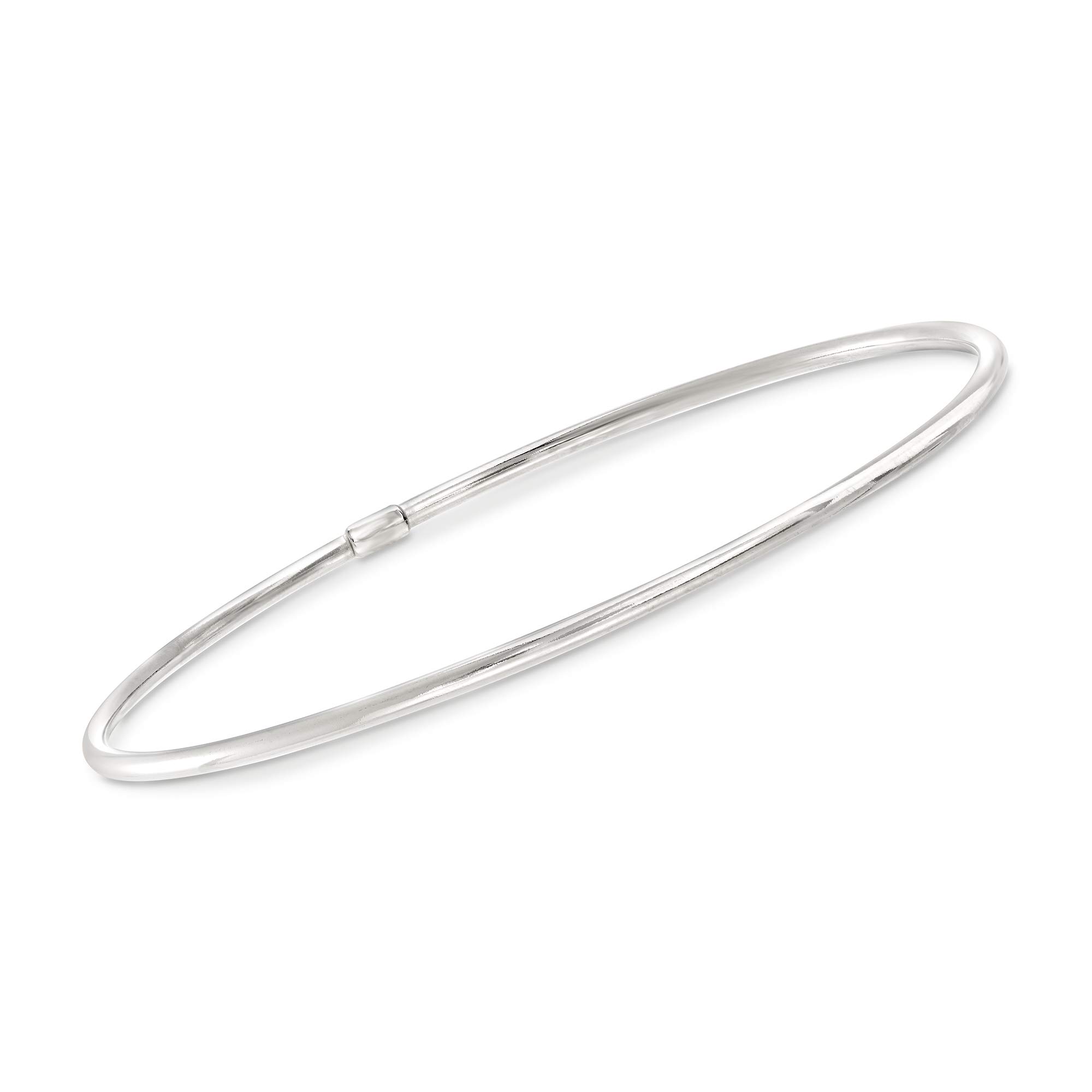 Ross-Simons Sterling Silver Two-Tone 6-Piece Bangle Bracelet Set - 7.5 Inch Adjustable Wrist Jewelry for Women, Perfect for Weddings, Parties & Everyday Elegance