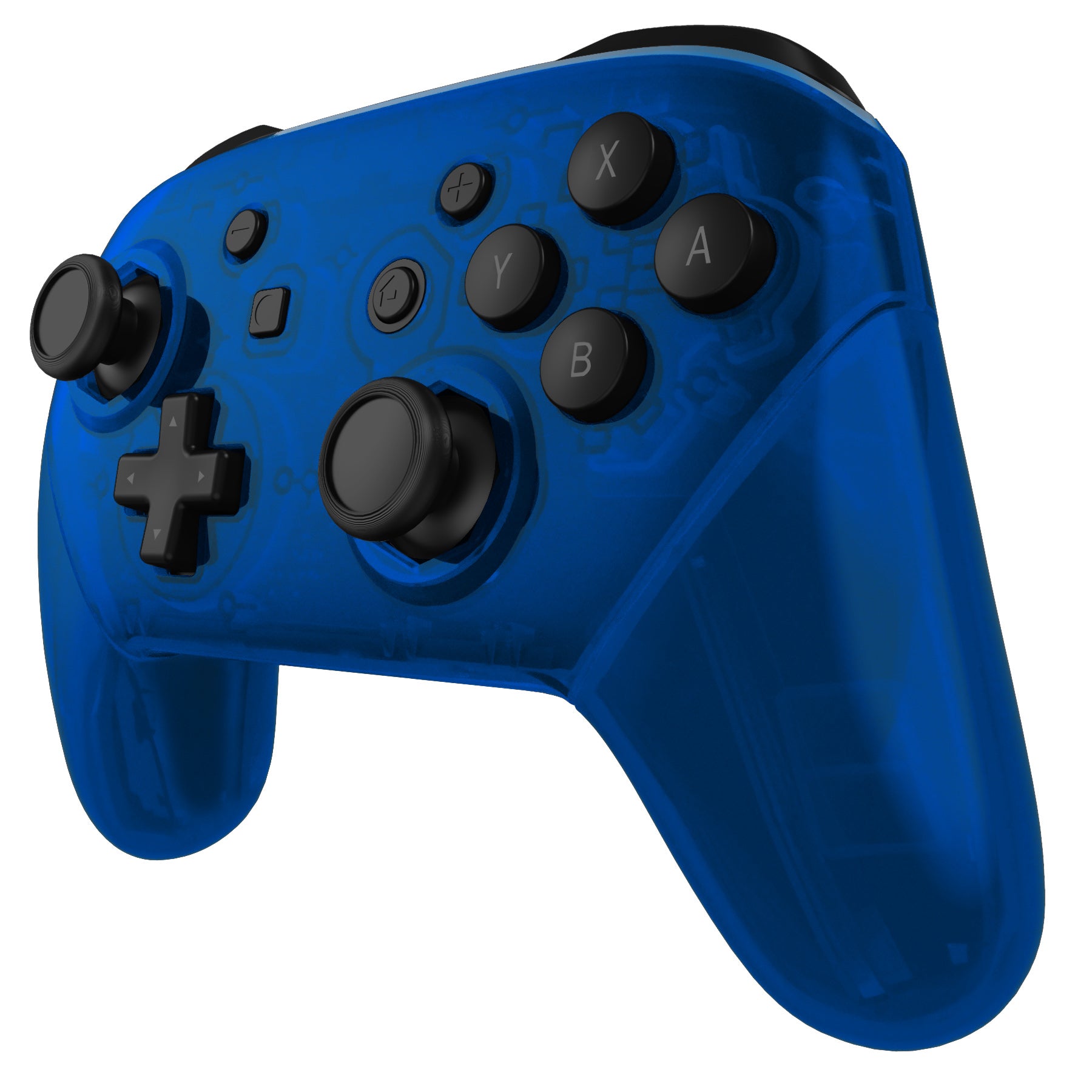 eXtremeRate Clear Blue Octagonal Gated Sticks Faceplate & Backplate Handles - DIY Replacement Grip Housing Shell Cover for Nintendo Switch Pro Controller (Controller Not Included) - Perfect for Gaming, Custom Mods & Controller Repair