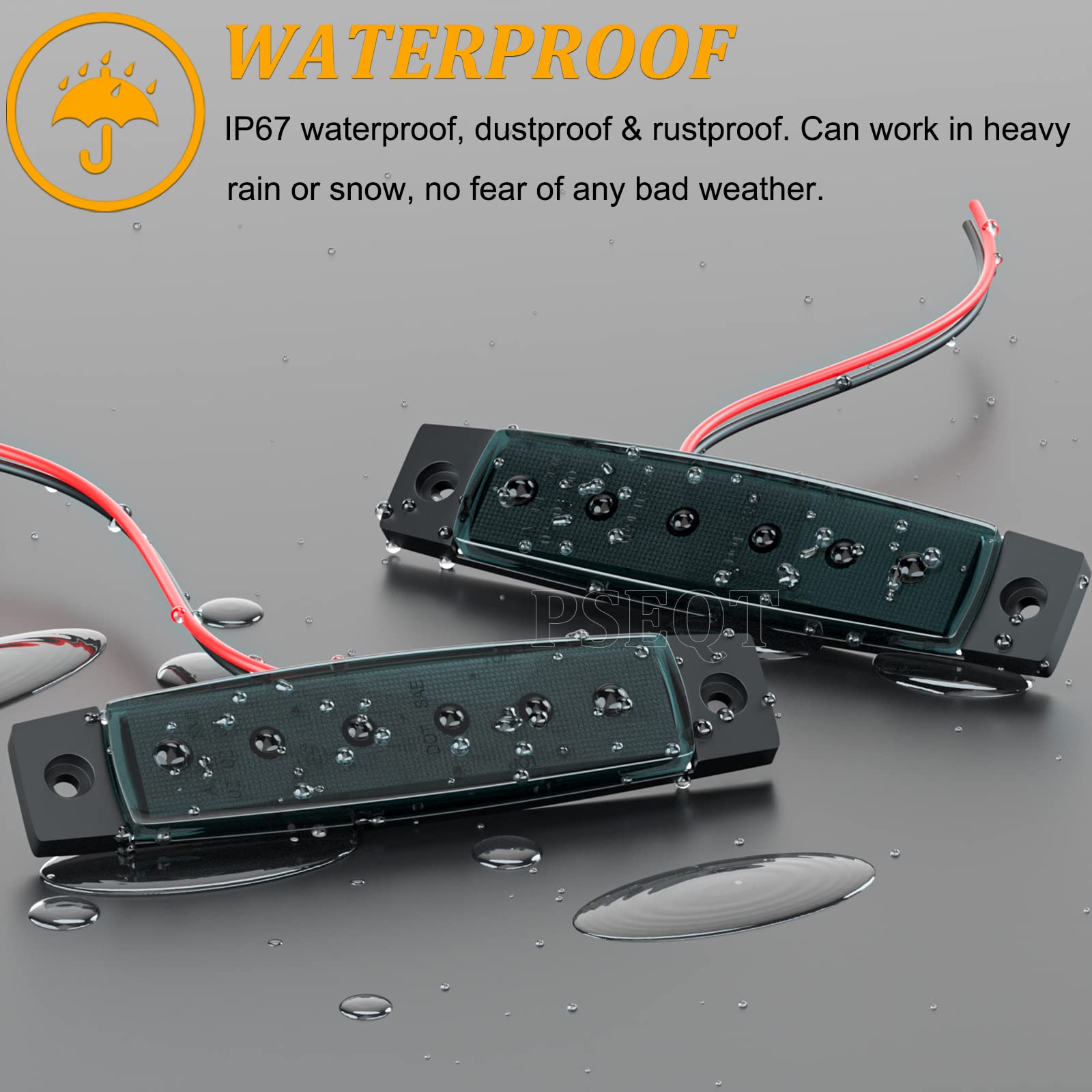 PSEQT 12V Waterproof LED Boat Navigation Lights - Marine Interior Courtesy Light Strip for Deck, Transom, Cockpit - 3.8