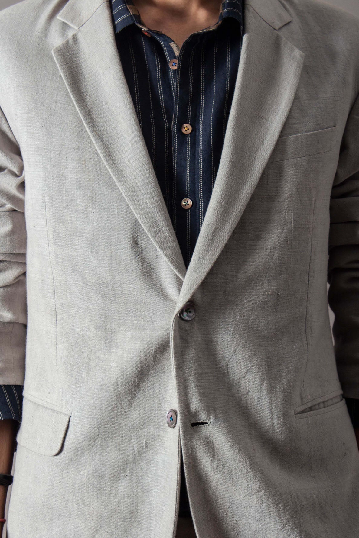 Premium Rana Blazer - Heavyweight Linen Jacket in Ice Blue | Women's Fashion Blazer for Office, Business & Formal Events