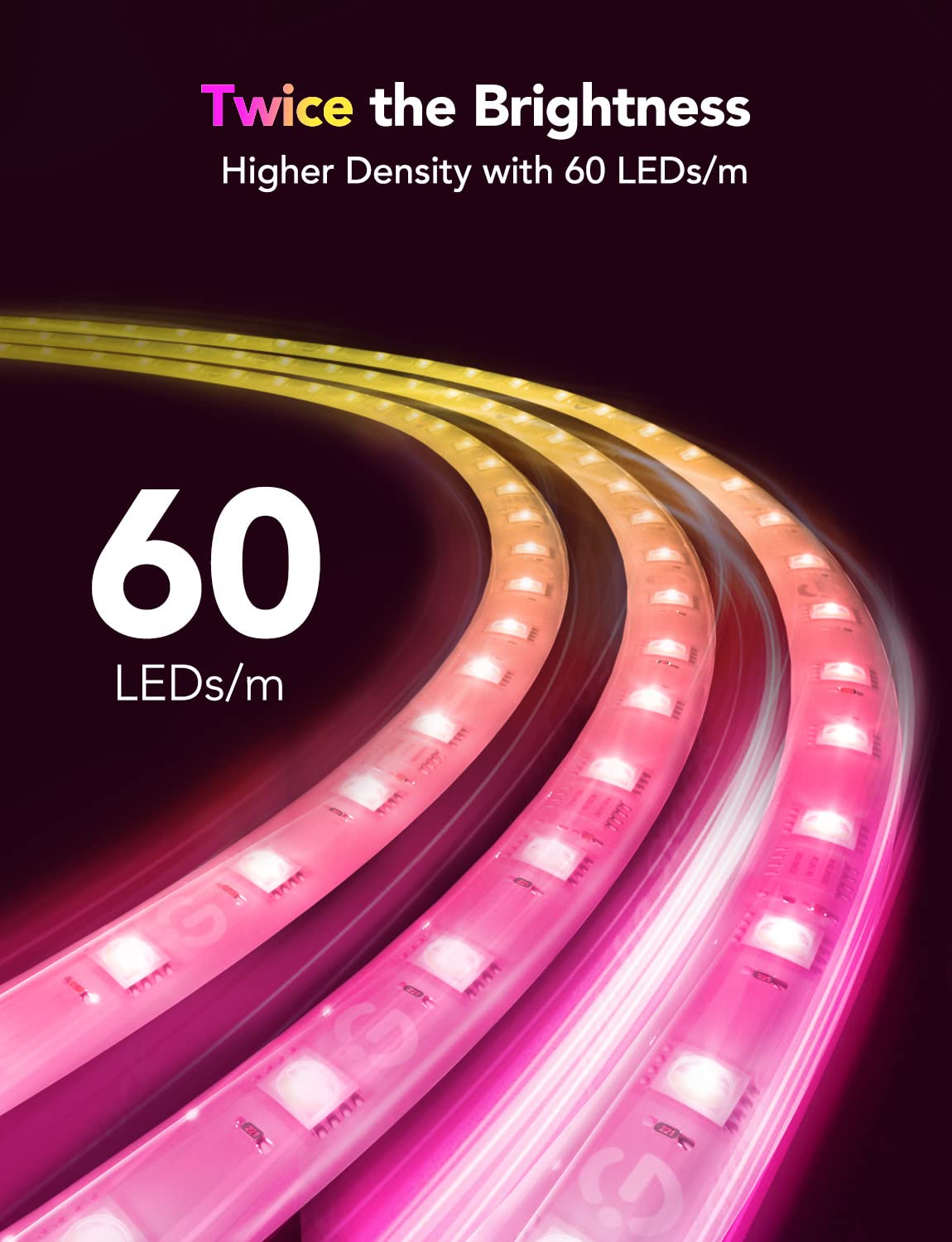 Govee RGBIC LED Strip Lights M1 with Matter, 6.56ft Smart WiFi LED Lights for Home Decor - Works with Apple Home, Alexa, Google Assistant & SmartThings - Perfect for Cabinet, TV Backlight, Bedroom Lighting & Party Decorations