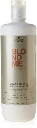 Schwarzkopf Professional Blondme pH Acid Balance Keratin Shampoo for Blonde Hair - 33.8 oz | Sulfate-Free, Color-Safe Formula for Damaged Hair Repair | Perfect for Salon & Home Use