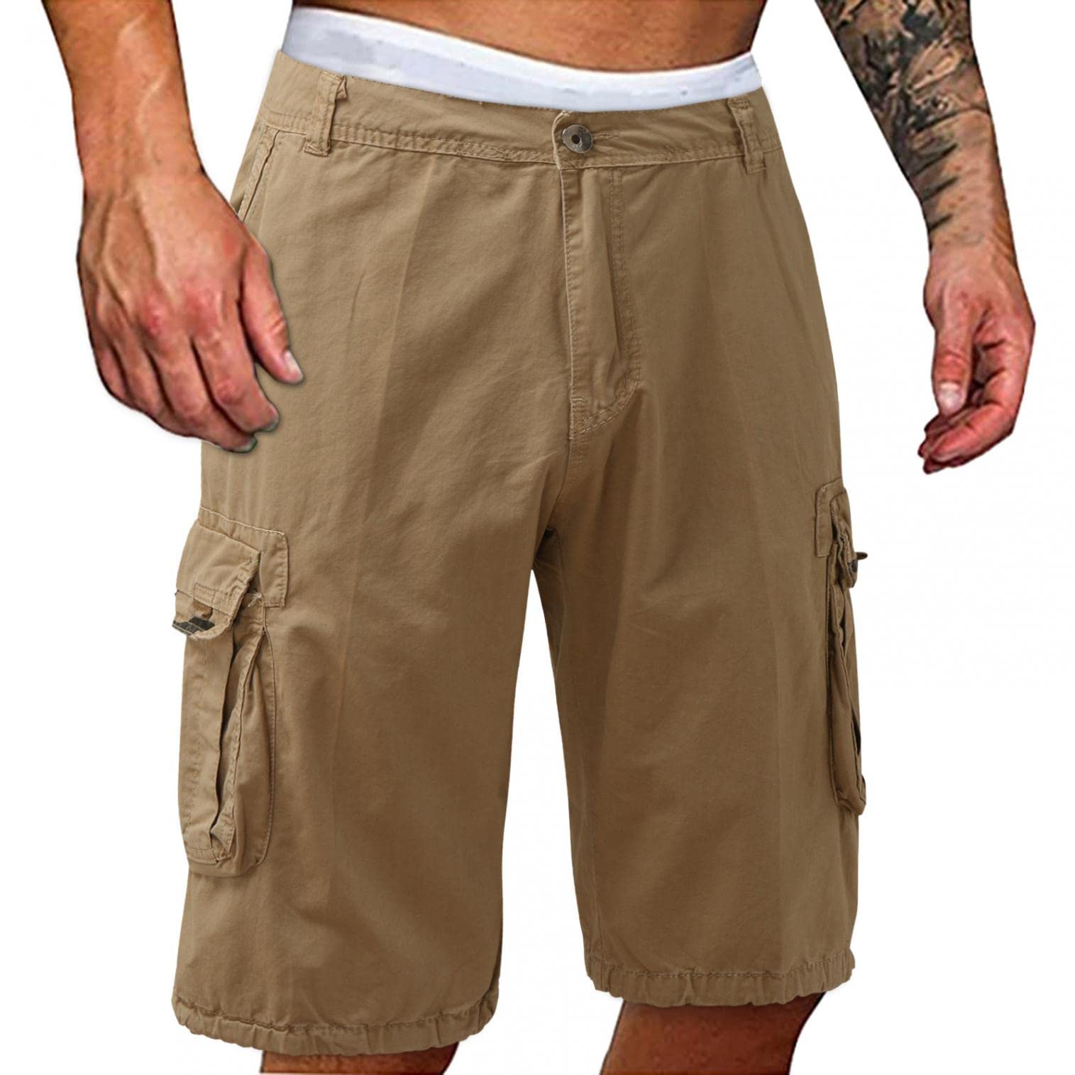 Men's Lightweight Stretch Cargo Shorts - Outdoor Hiking, Travel, Fishing & Golf Tactical Shorts for Active Lifestyle | Quick-Dry & Comfortable for Summer Adventures