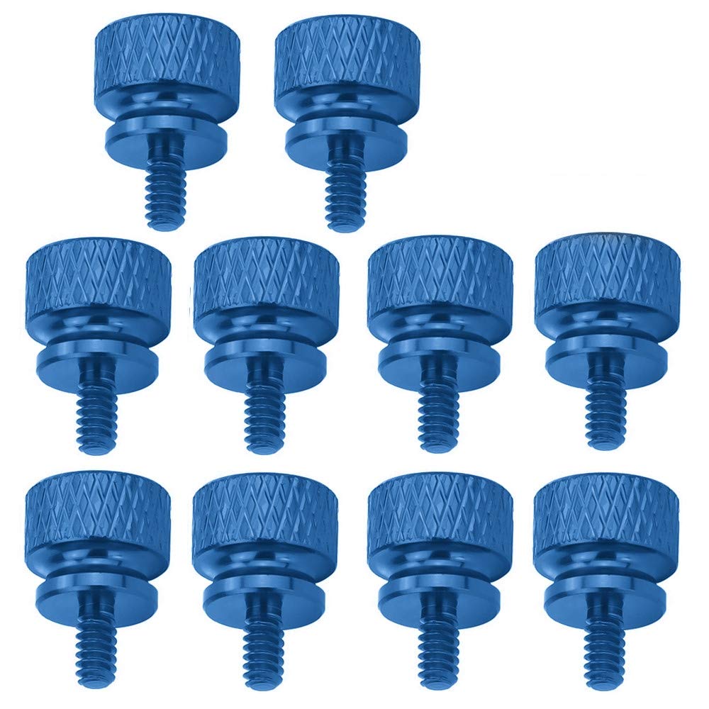10-Pack Sky Blue Anodized Aluminum Thumbscrews (6-32 Thread) for PC Case, Power Supply, PCI Slots & HDD - DIY Computer Modding & Aesthetic Upgrade - Perfect for Gaming Rigs & Custom PC Builds