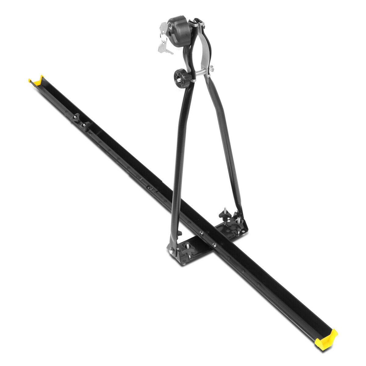 TOTMOX Universal Heavy Duty Iron Upright Car Roof Top Bike Rack with Lock - Secure Bicycle Mount for SUV, Sedan, Truck | Perfect for Road Trips, Camping & Outdoor Adventures