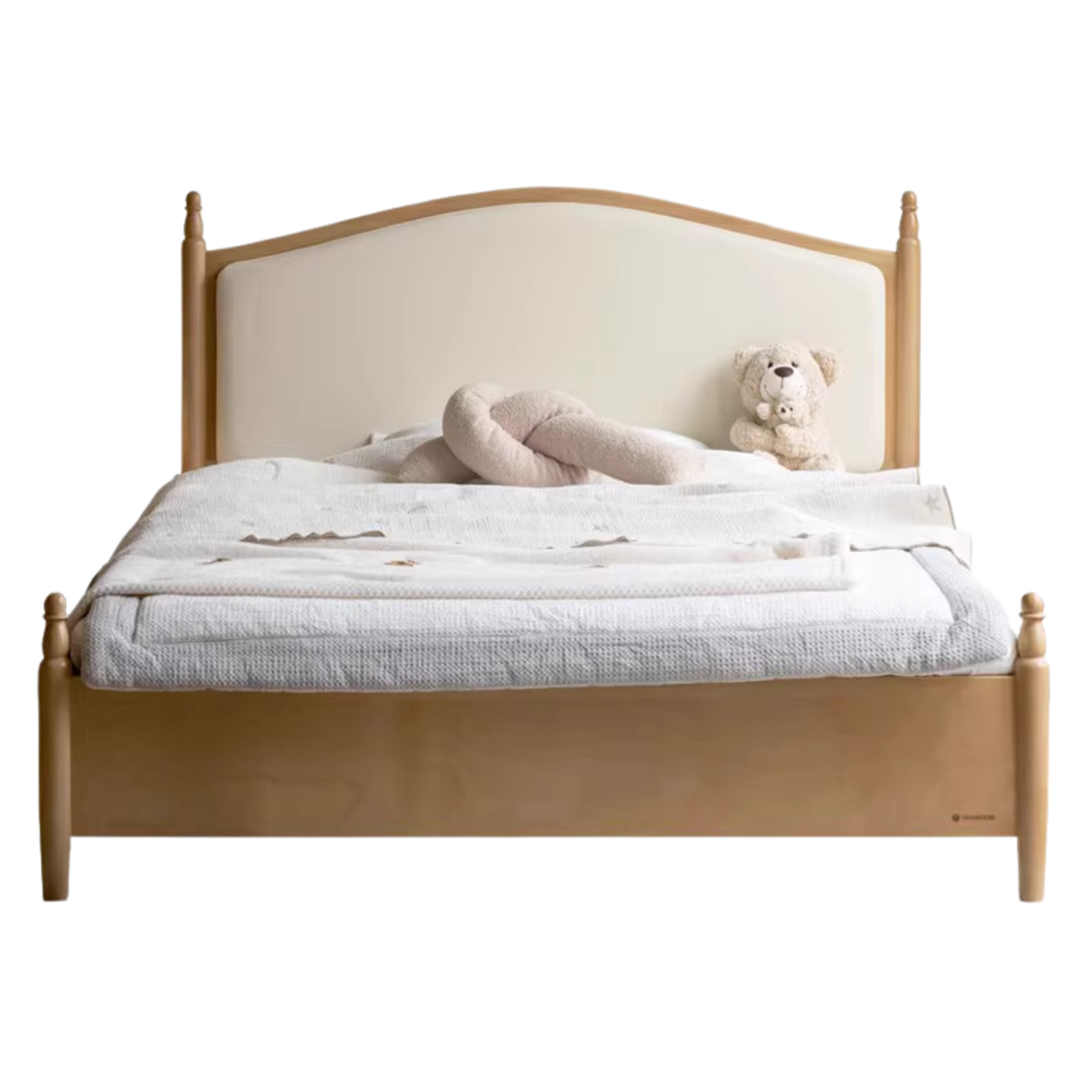 Solid Wood Princess Bed - Beech & Oak Wooden Toddler Bed for Girls - Perfect for Kids' Bedrooms, Nursery, and Playroom Decor