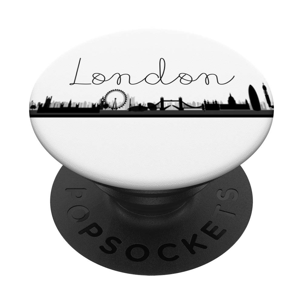 London Travel Socket Skyline City PopSockets PopGrip: Swappable Phone & Tablet Grip for Commuting, Travel, and Everyday Use