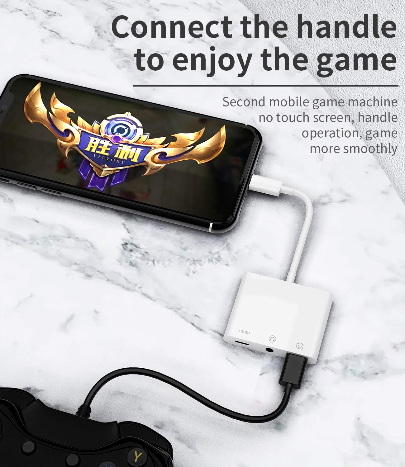 Apple Certified Lightning to 3.5mm Headphone Adapter & USB Charger Extender - iPhone Audio Jack Dongle, OTG Cable for Earphones, Camera & Memory Connector - Perfect for Music, Charging & Data Transfer