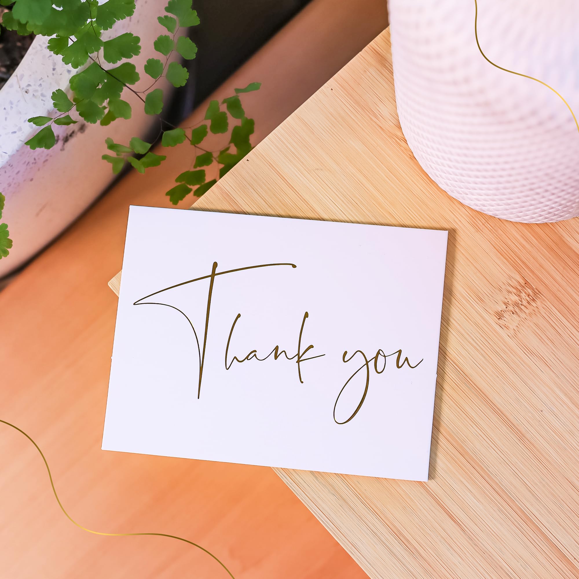 30 Pack Thank You Cards with Envelopes & Matching Stickers - Modern Blank Greeting Cards for Weddings, Baby Showers, Graduation, Bridal Showers & Small Business Appreciation - Premium White Stationery for Special Occasions & Heartfelt Messages