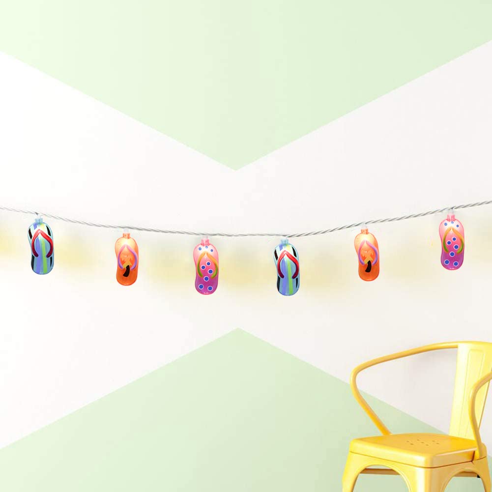 GOOTHY 8.5Ft Tropical Beach String Lights with Flip Flops - Outdoor Decor for Parties & Weddings