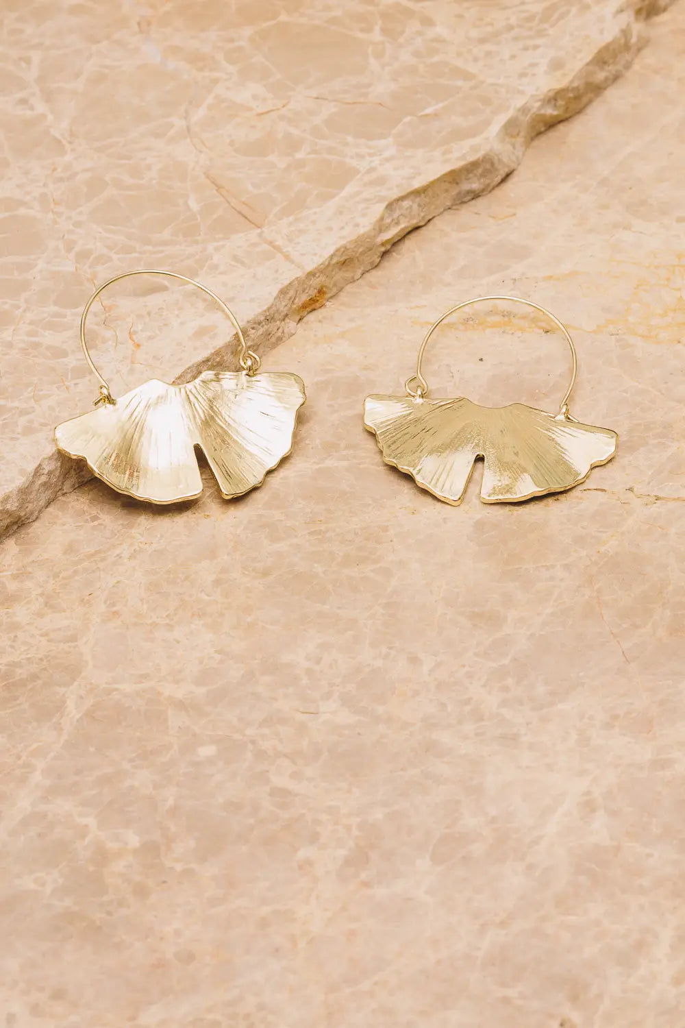 Elegant Ginkgo Leaf Hoop Earrings for Women - 18K Gold Plated Dangle Earrings - Perfect for Casual Wear, Office & Date Night