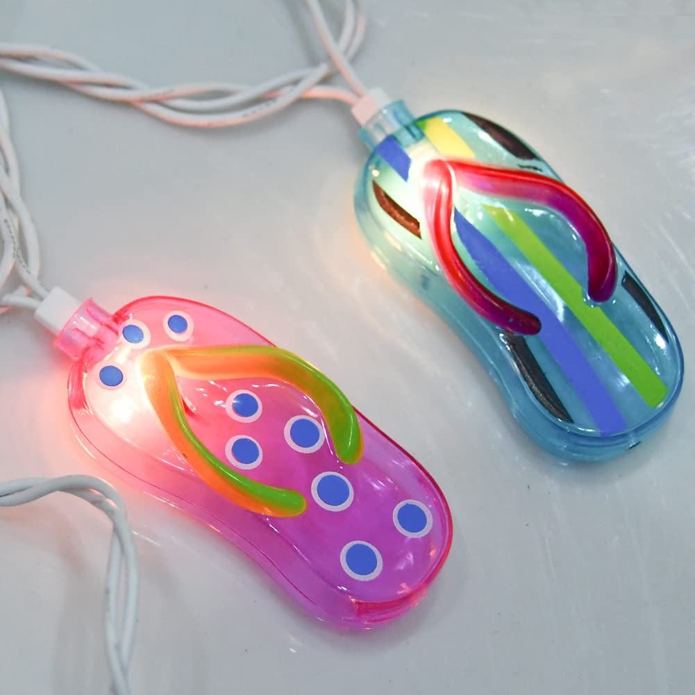 GOOTHY 8.5Ft Tropical Beach String Lights with Flip Flops - Outdoor Decor for Parties & Weddings