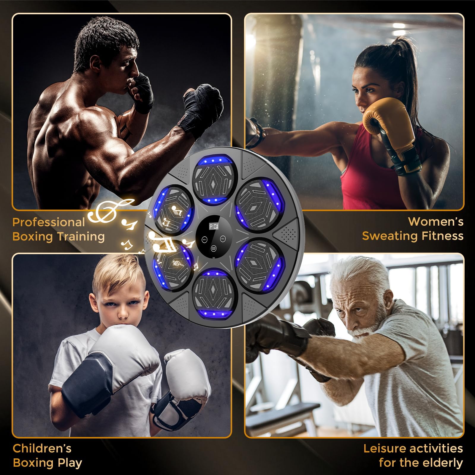 Smart Bluetooth Music Boxing Machine with Boxing Gloves - Wall Mount Punching Bag for Adults & Kids - Home Gym Boxing Target Workout Equipment (Upgrade) - Perfect for Fitness Training, Stress Relief & Family Fun