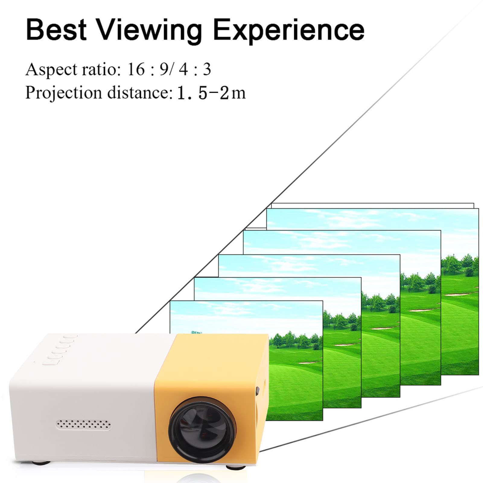 Mini HD Portable LED Projector - 320x240 Native Resolution, VGA Multimedia Player for Home Theater | Perfect for Movie Nights, Gaming & Outdoor Entertainment