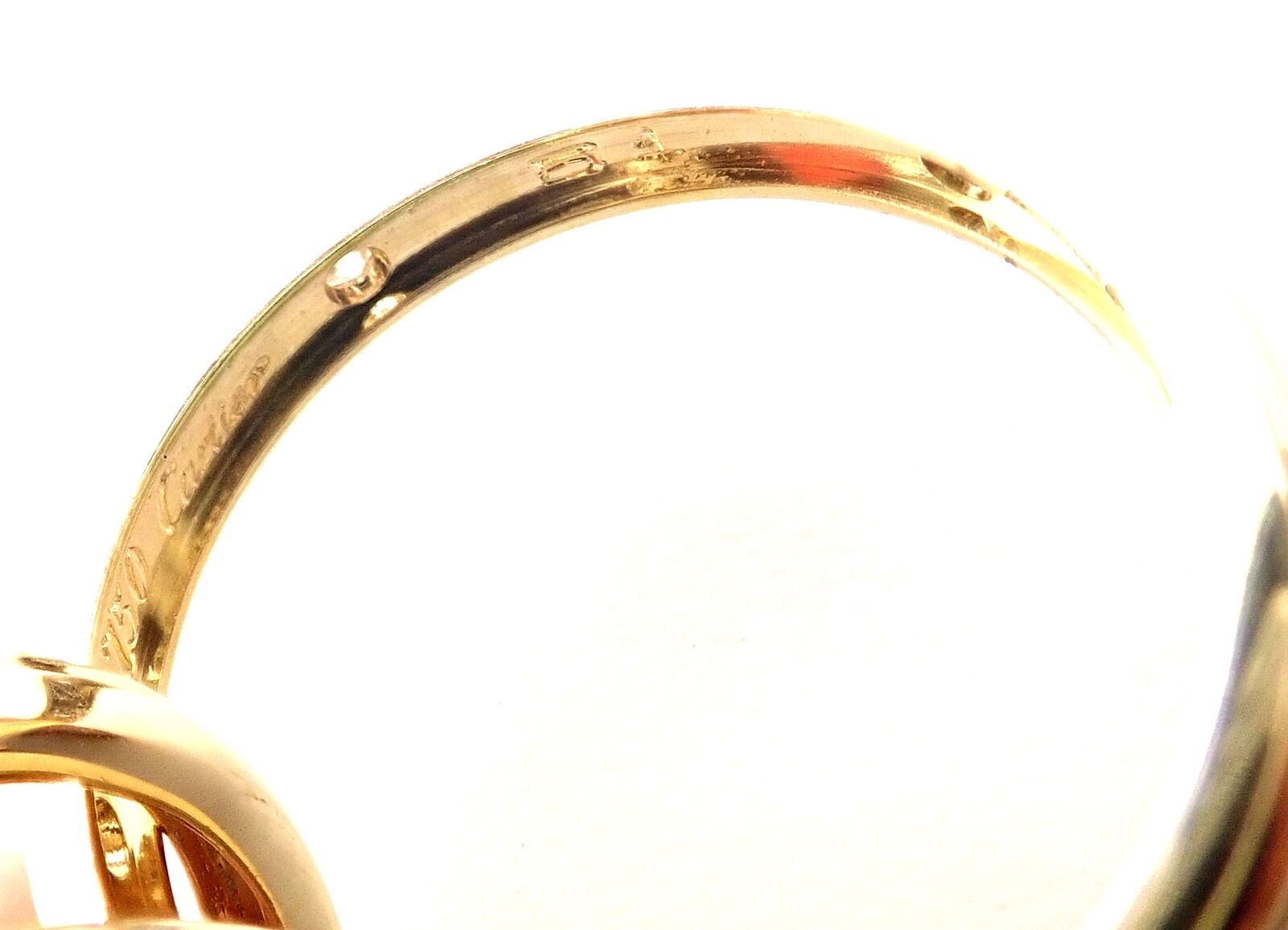 Authentic Cartier 18k Yellow Gold Diamond Trinity Ring Size 51 - Luxury Jewelry for Women, Perfect for Anniversaries, Engagements & Special Occasions