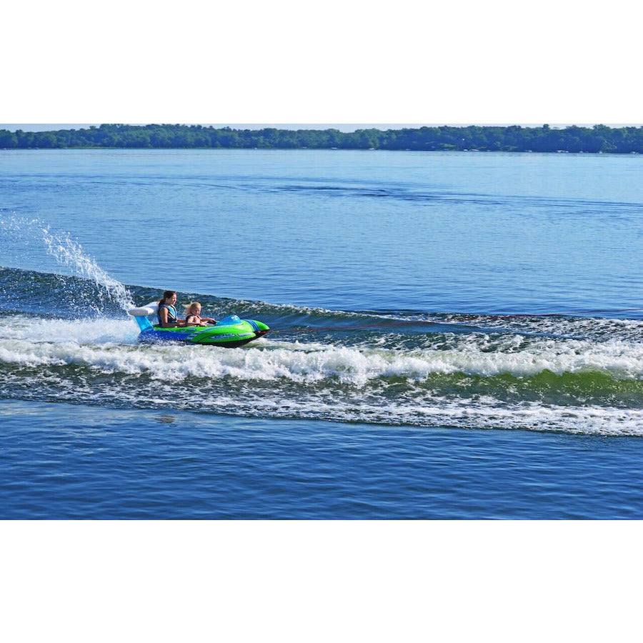 Rave RacerX 2 Person Towable Boat Tube - Heavy Duty Inflatable Water Tube for Lakes & Oceans - Perfect for Family Fun, Beach Parties & Summer Water Activities